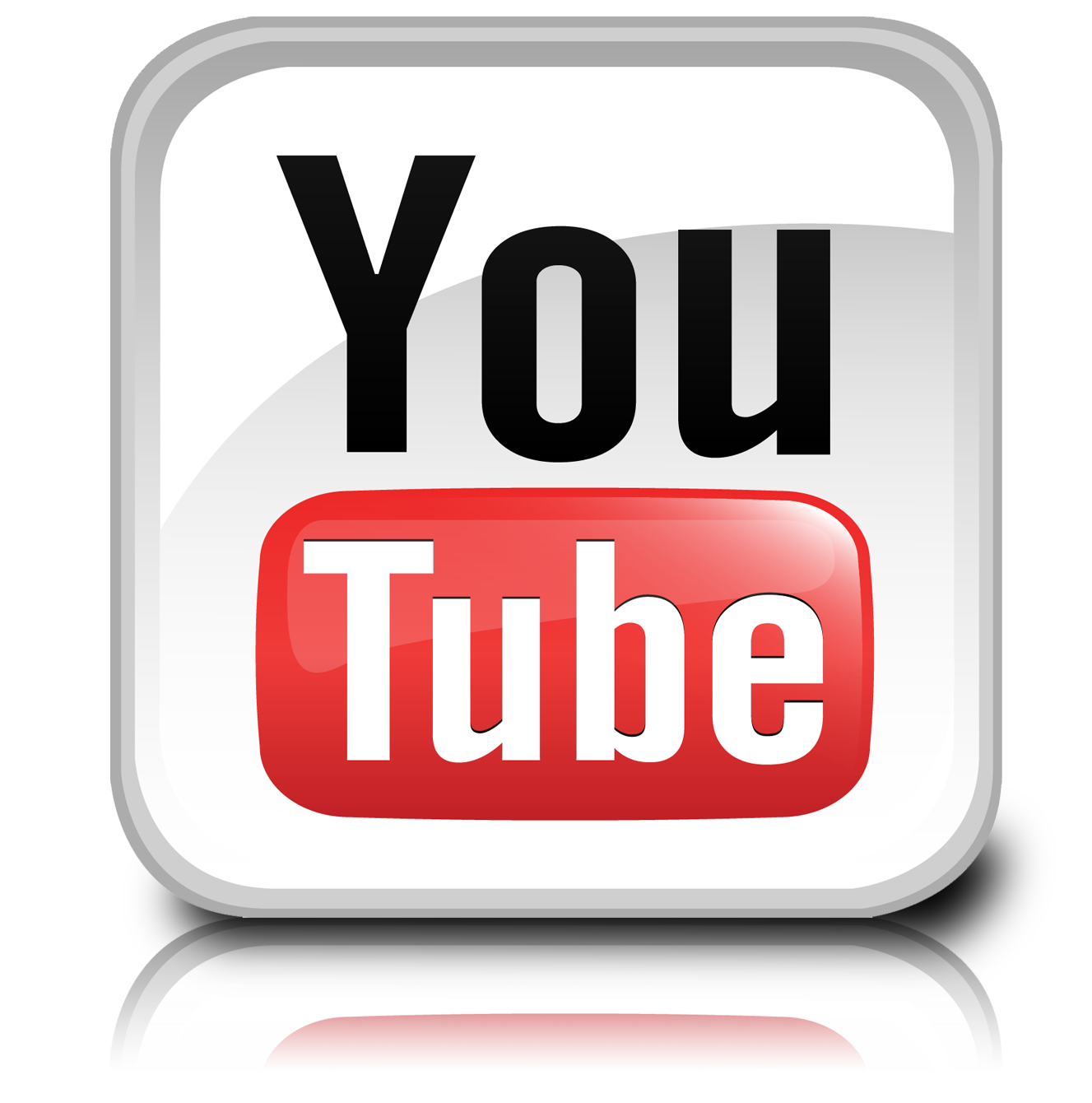 YouTube logo with a red play button and white text on a black background.