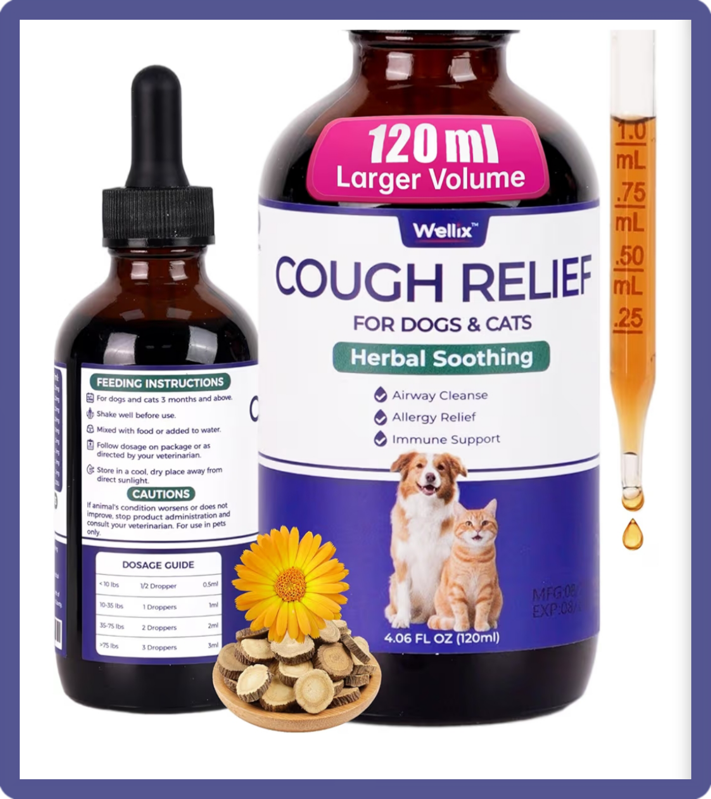 Wellix Kennel Cough Treatment: Feline Respiratory Support &amp; Cough Relief