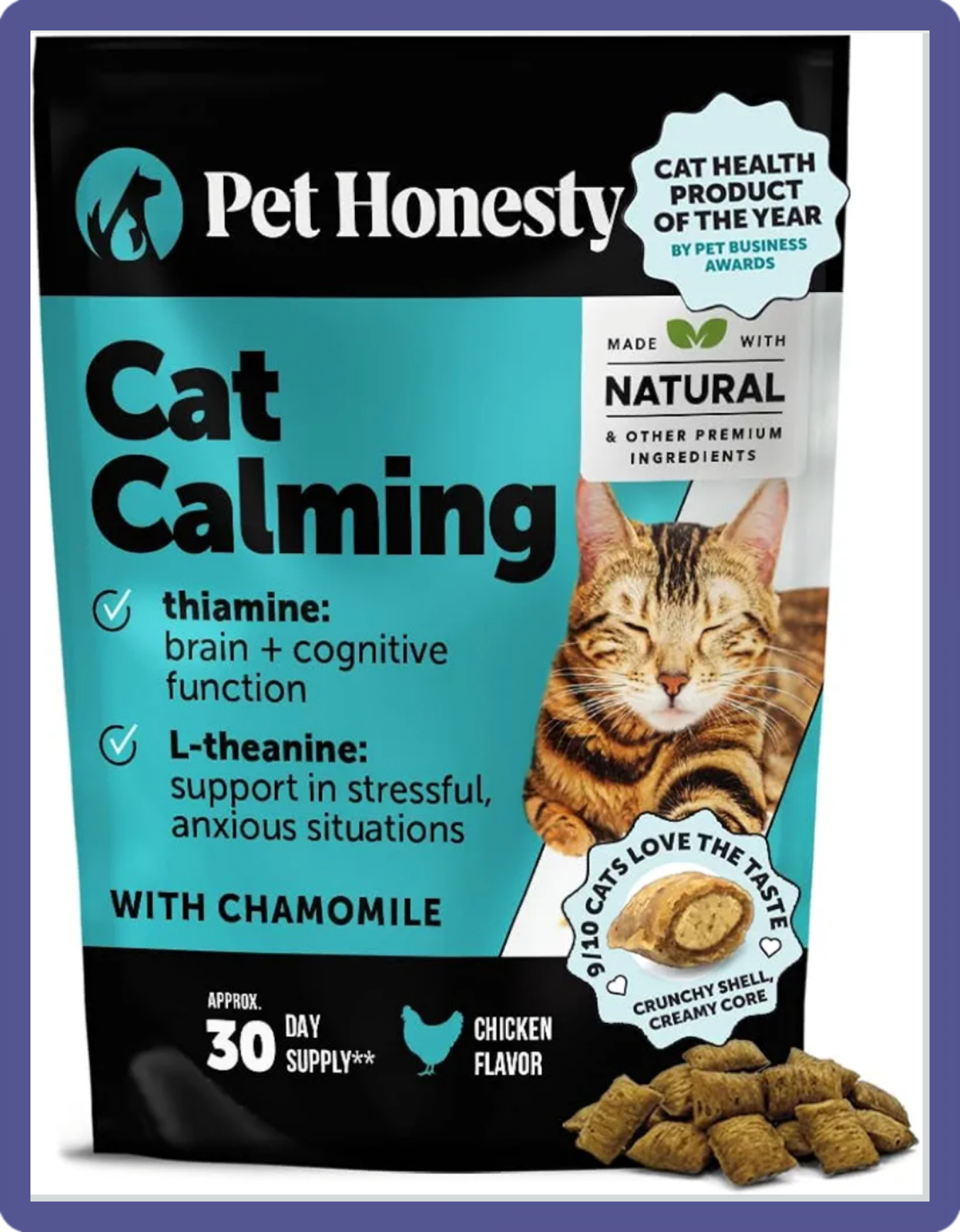 Chicken Flavored Calming Chews for Cats 30-Day Supply