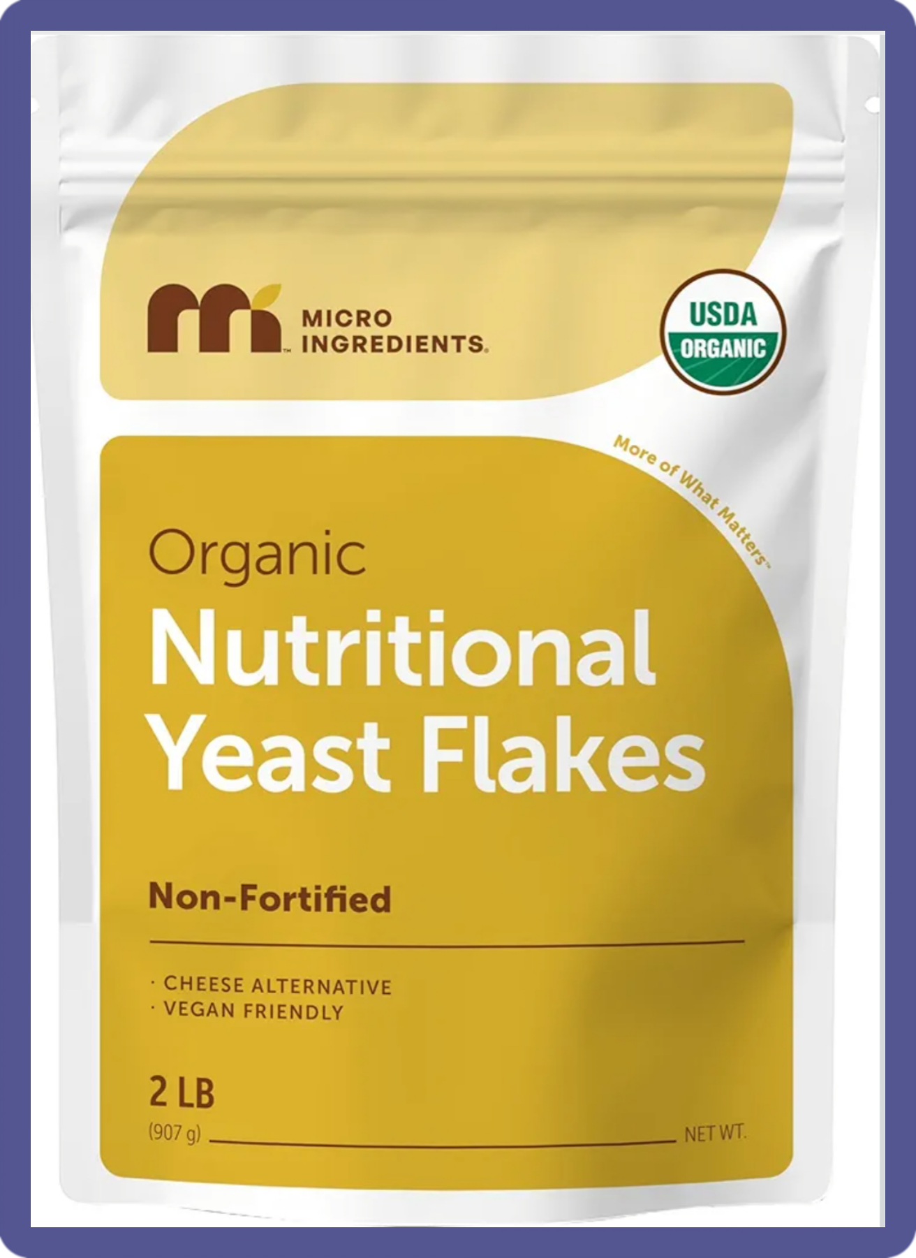 A 2 lb bag of pure, human-grade nutritional yeast flakes, utilized as a savory, cheese-flavored natural appetite stimulant and food topper for picky cats.