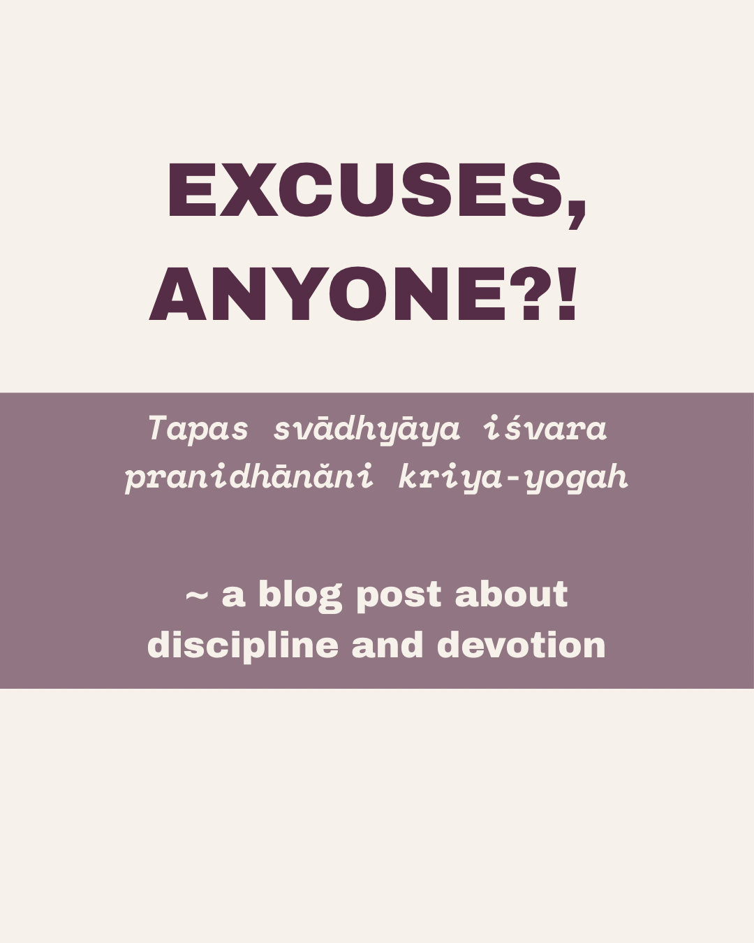 excuses, anyone?! 