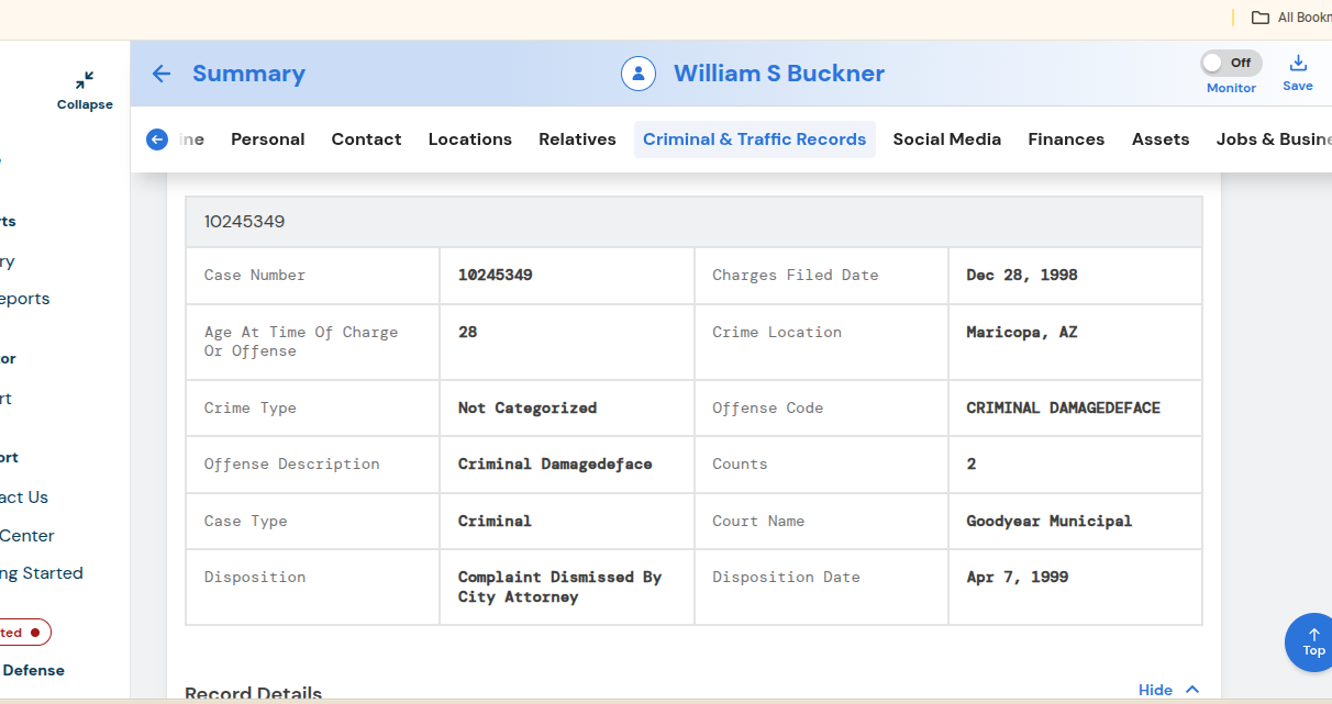 Background Search Shows Pattern of Intimidation by Sean Buckner