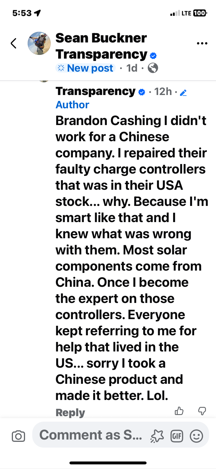 Sean Buckner Claims He Didn’t Work for Chinese Company. Facts? Let’s See.