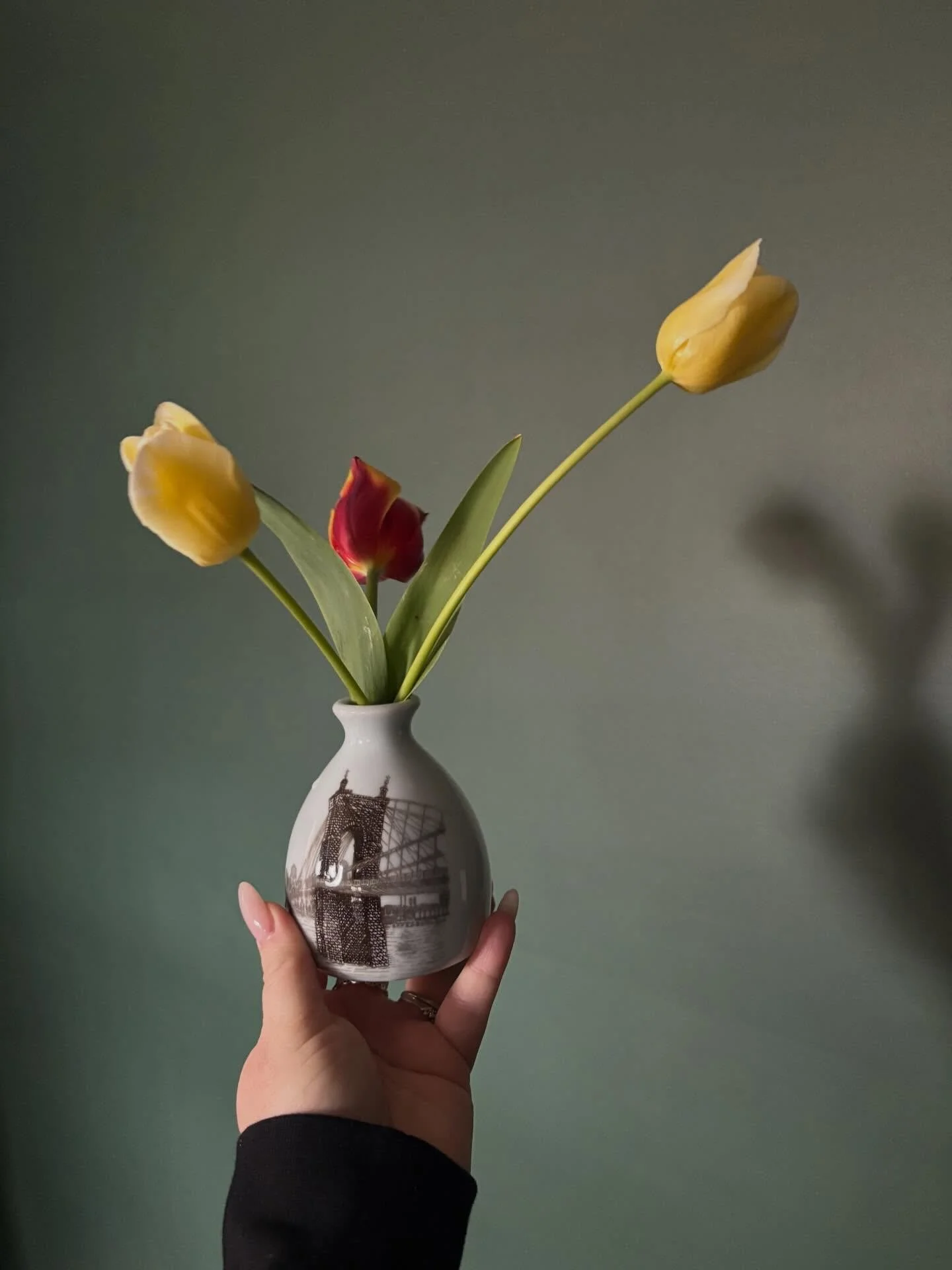 A little piece of our trip back with us in Detroit.
I fell in LOVE with the pieces created by @sktceramics that we saw at @findlaymarket , it was so hard to choose one to bring home❤️

Fun fact this is the John A. Roebling Suspension Bridge, opened i