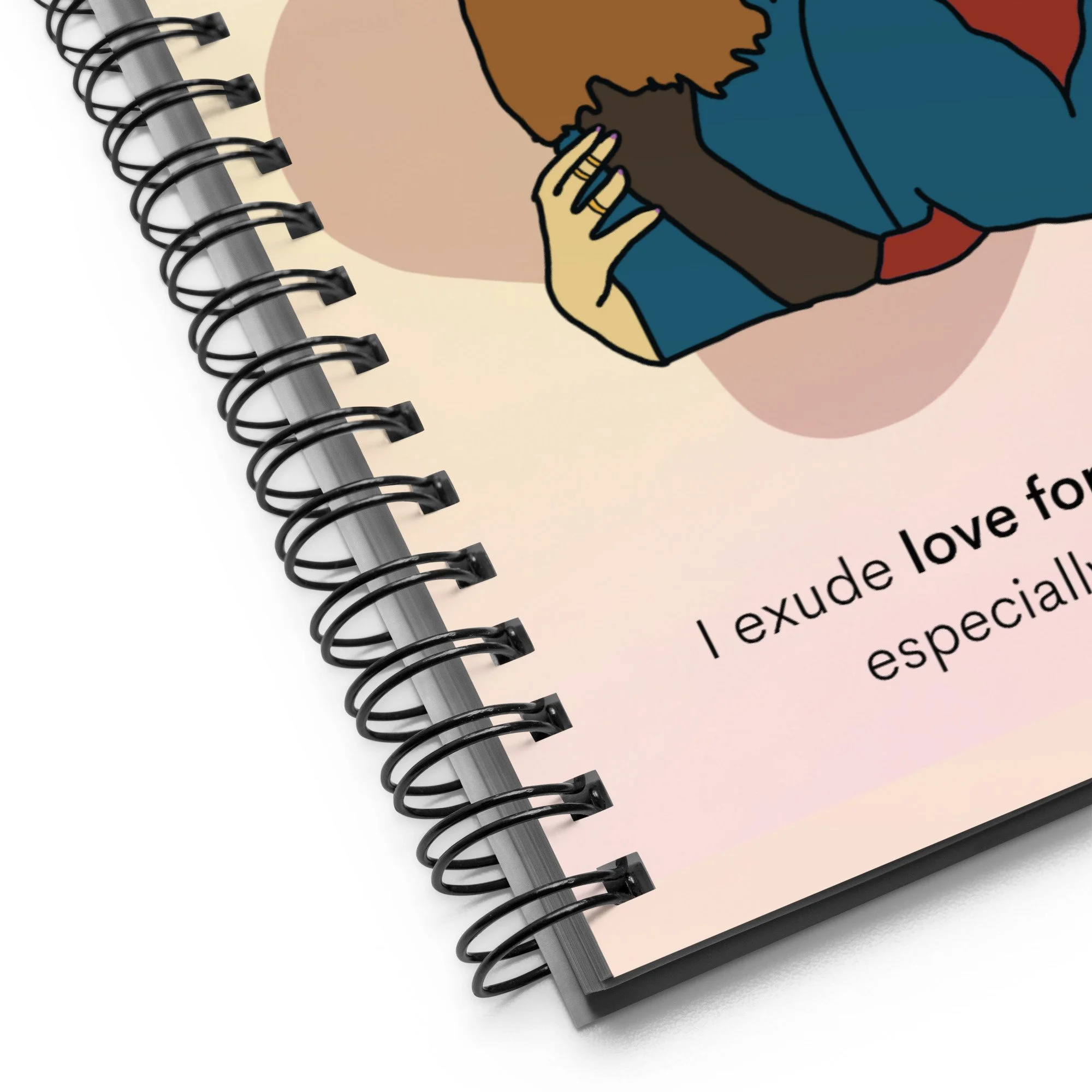 I Am Exuding Abundant Love Affirmation Journal | Multiracial Self-Love Journal | Spiral Notebook for Compassion & Connection
