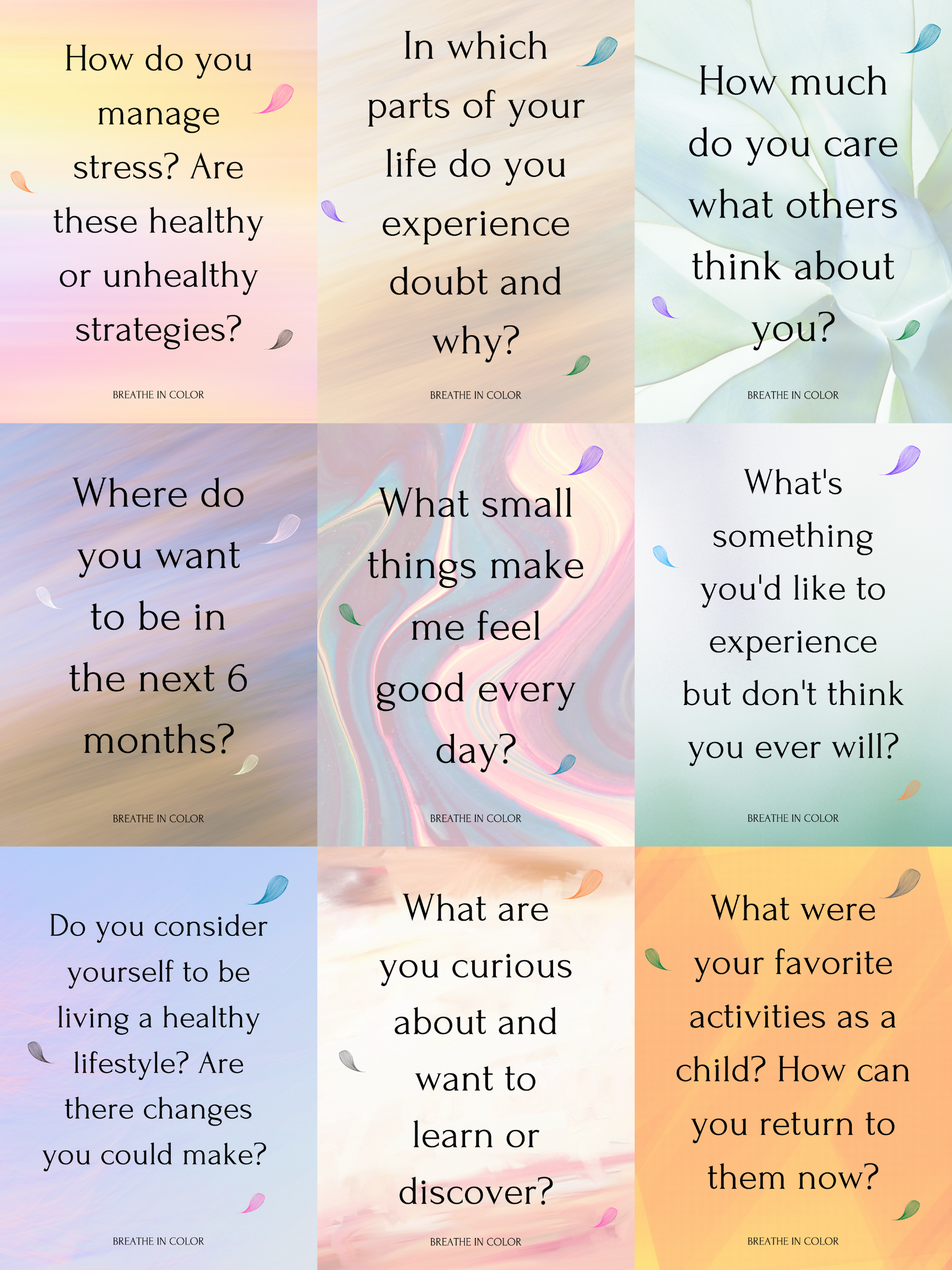 FREE Journal Prompt Cards - Printout