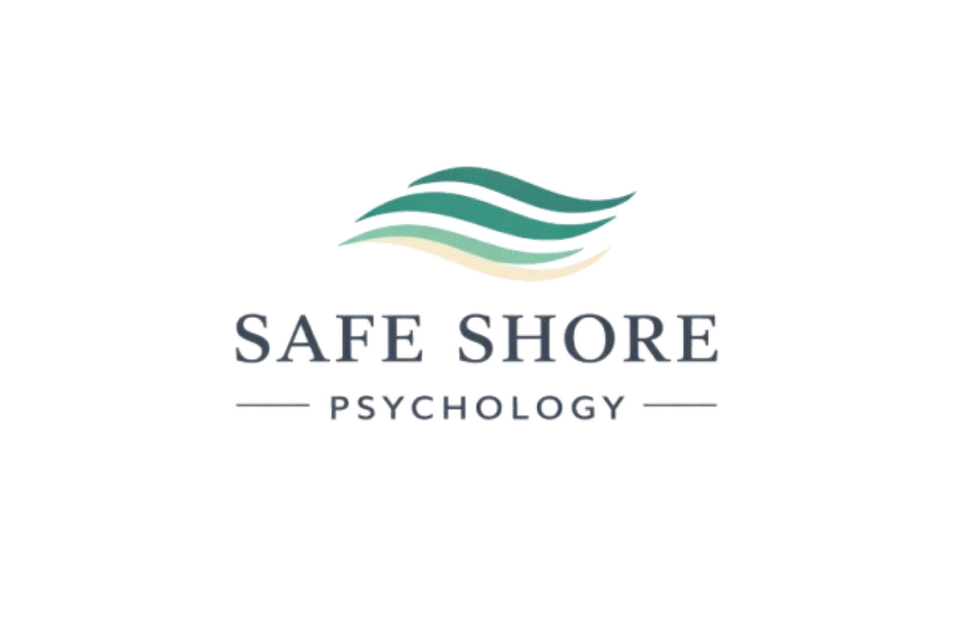 Logo of Safe Shore Psychology with a stylized wave design and the text 'SAFE SHORE PSYCHOLOGY' beneath it.