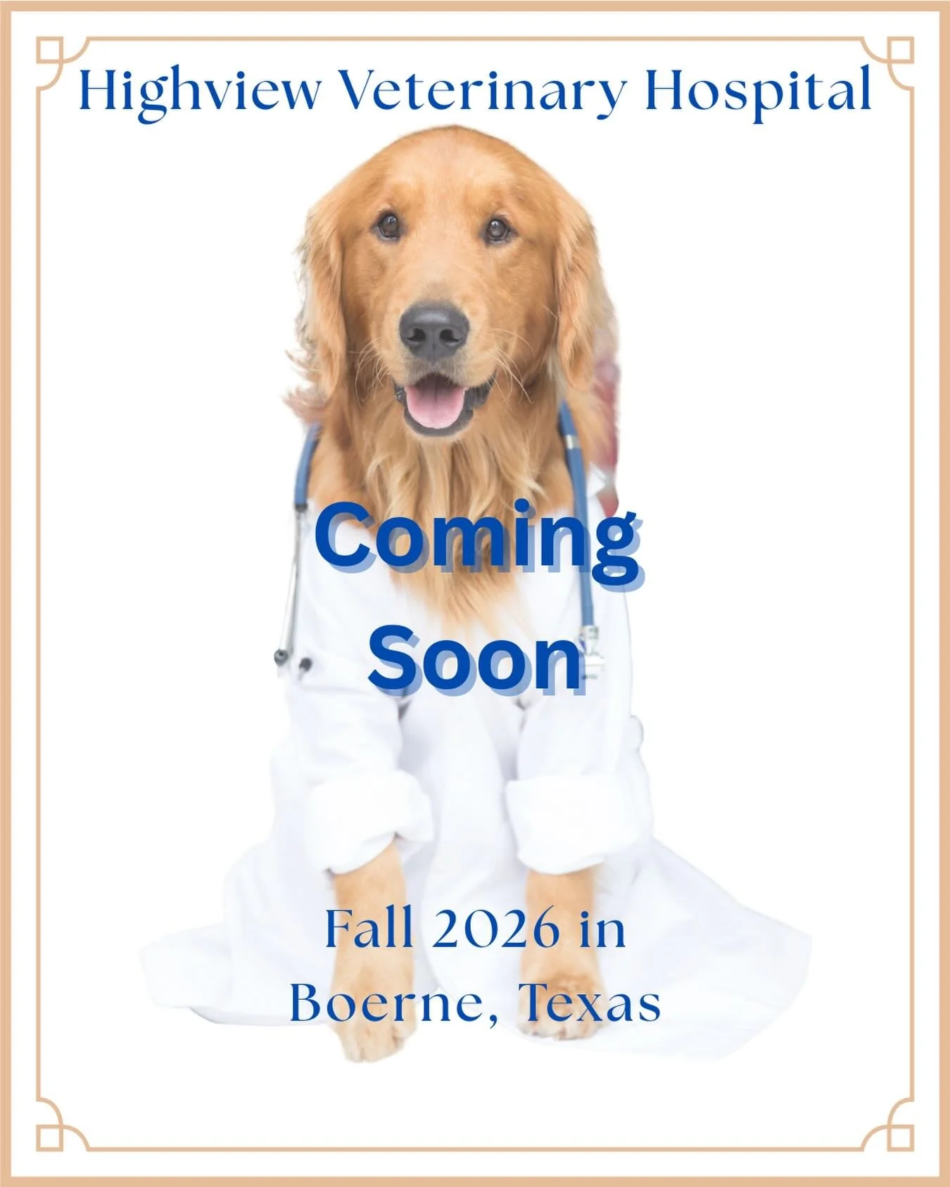 ✨Brand new✨ family-owned, full-service veterinary practice coming to Boerne this fall!