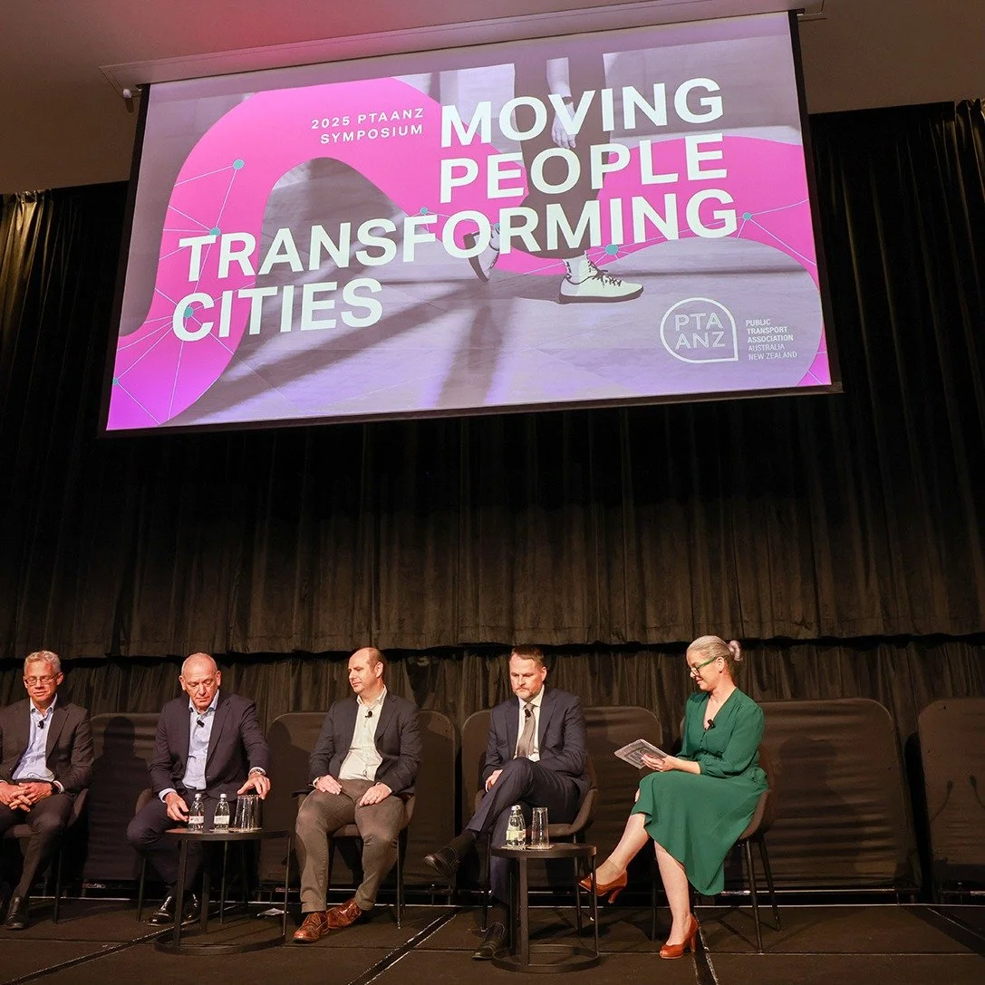 It was fantastic seeing our brand for the PTAANZ Moving People Transforming Cities Symposium in action. This two day event for transport professionals was a great success and confirms you can't go wrong with magenta. #transportdesign #eventbranding #