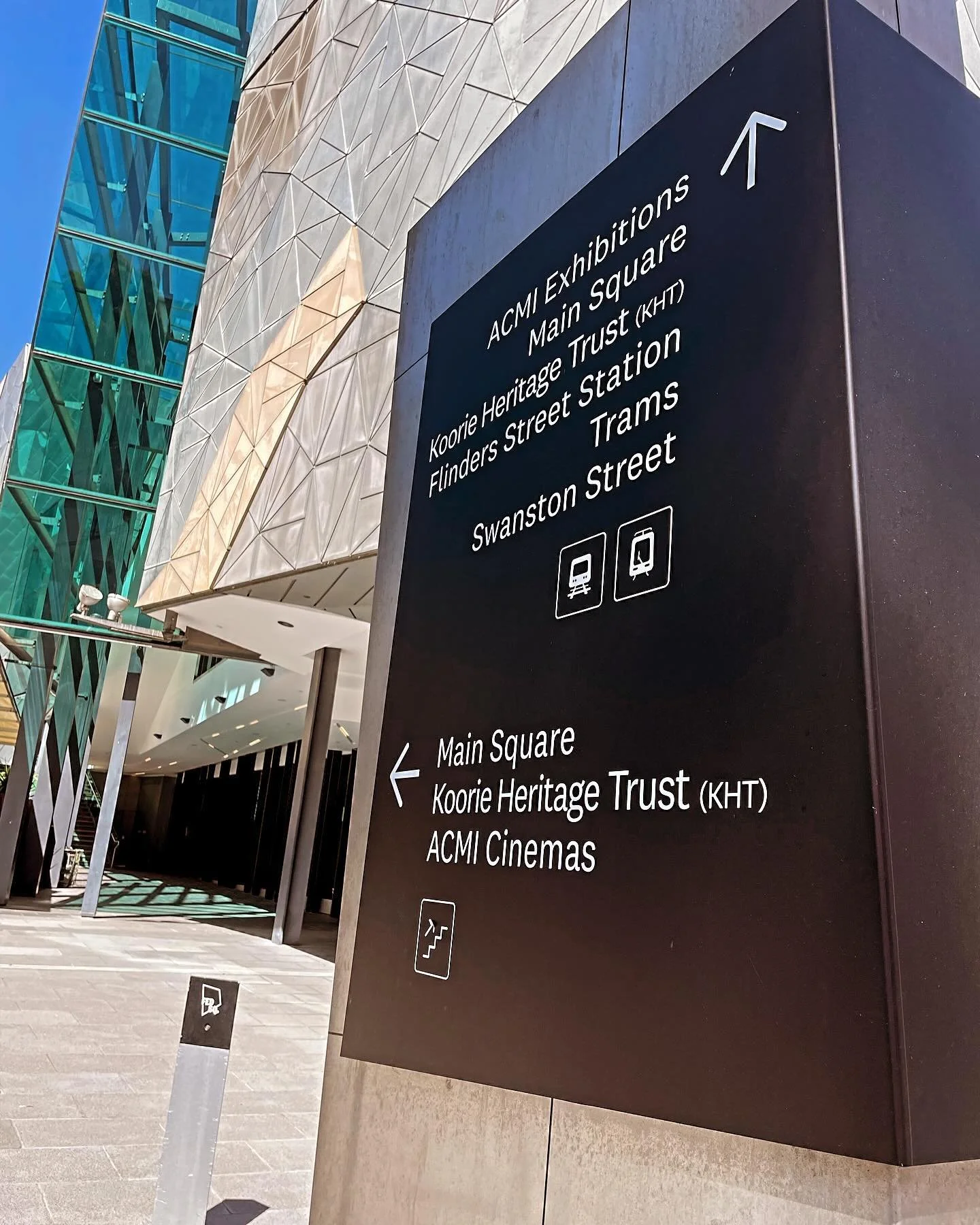 We have been busy working with Urban Information and Map Co. to design a much needed upgrade to the way finding signage and maps at Fed Square. It&rsquo;s a complicated job, but the first stage install is looking good. #wayfinding #fedsquare #graphic