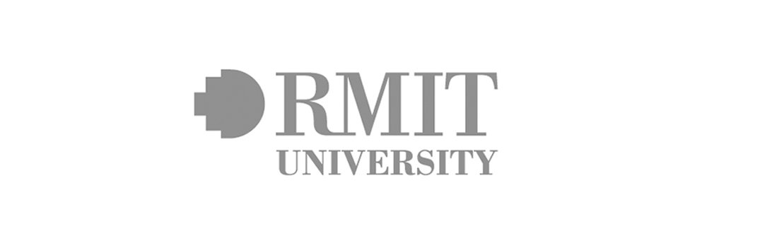 Logo of RMIT University in gray, featuring a stylised emblem to the left of the university name.