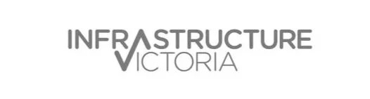 Infrastruktur Victoria logo with the words 'Infrastructure Victoria' in black font.
