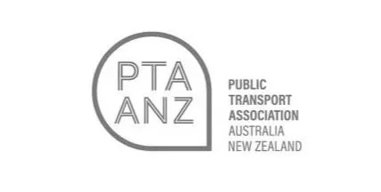 Logo for PTA ANZ, part of the Public Transport Association Australia New Zealand, featuring a speech bubble with 'PTA ANZ' inside.