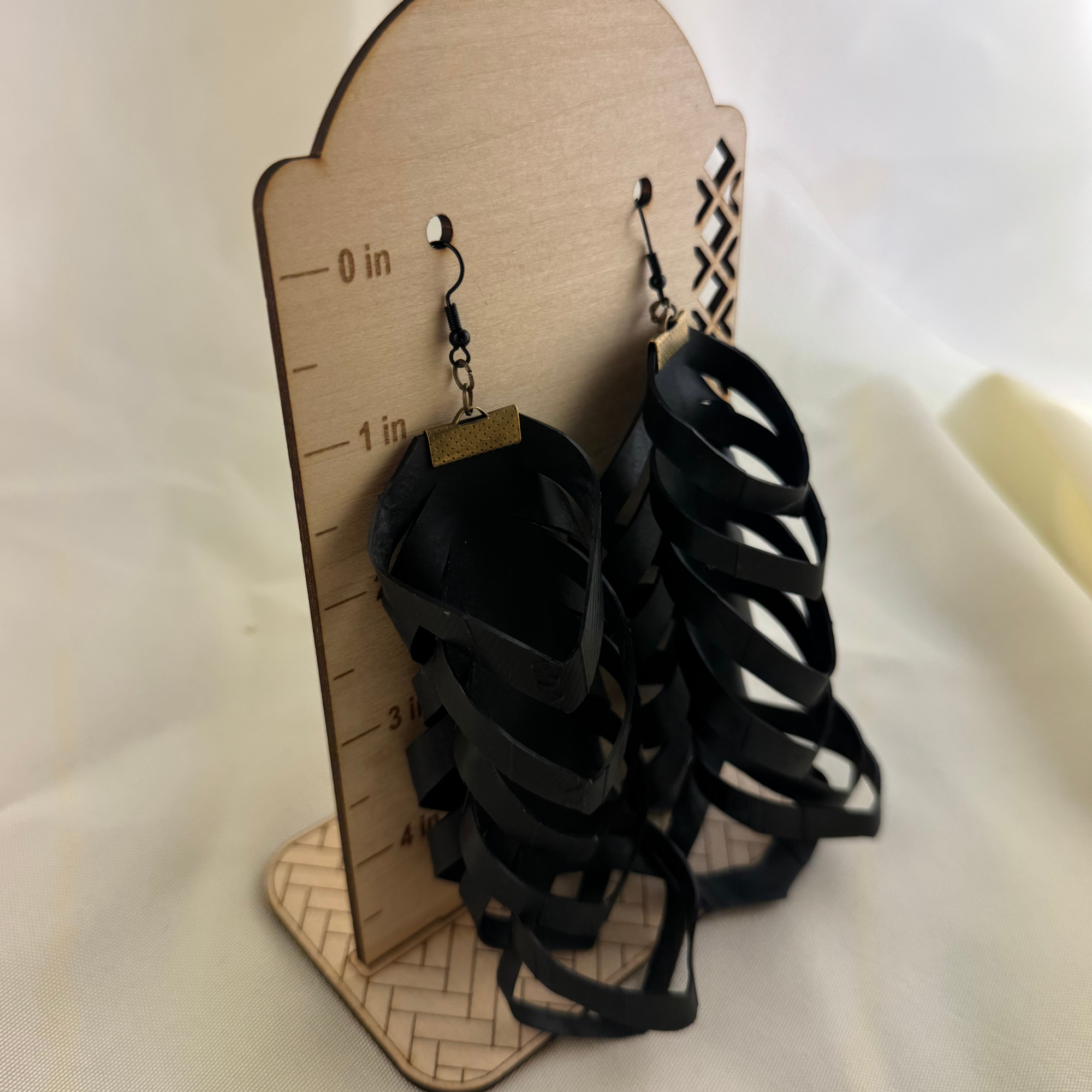 Wide Up-cycled Bike Tube and Chain 11 Link Earrings.png