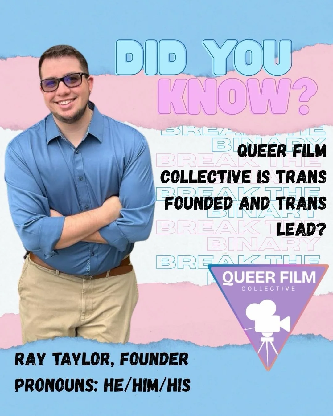 Did you know that Queer Film Collective is trans founded and trans run?

Our founder @raytaylorfilms created this space so every letter of the LGBTQ+ alphabet feels welcome, because too often groups serve only a slice of the community leaving the who