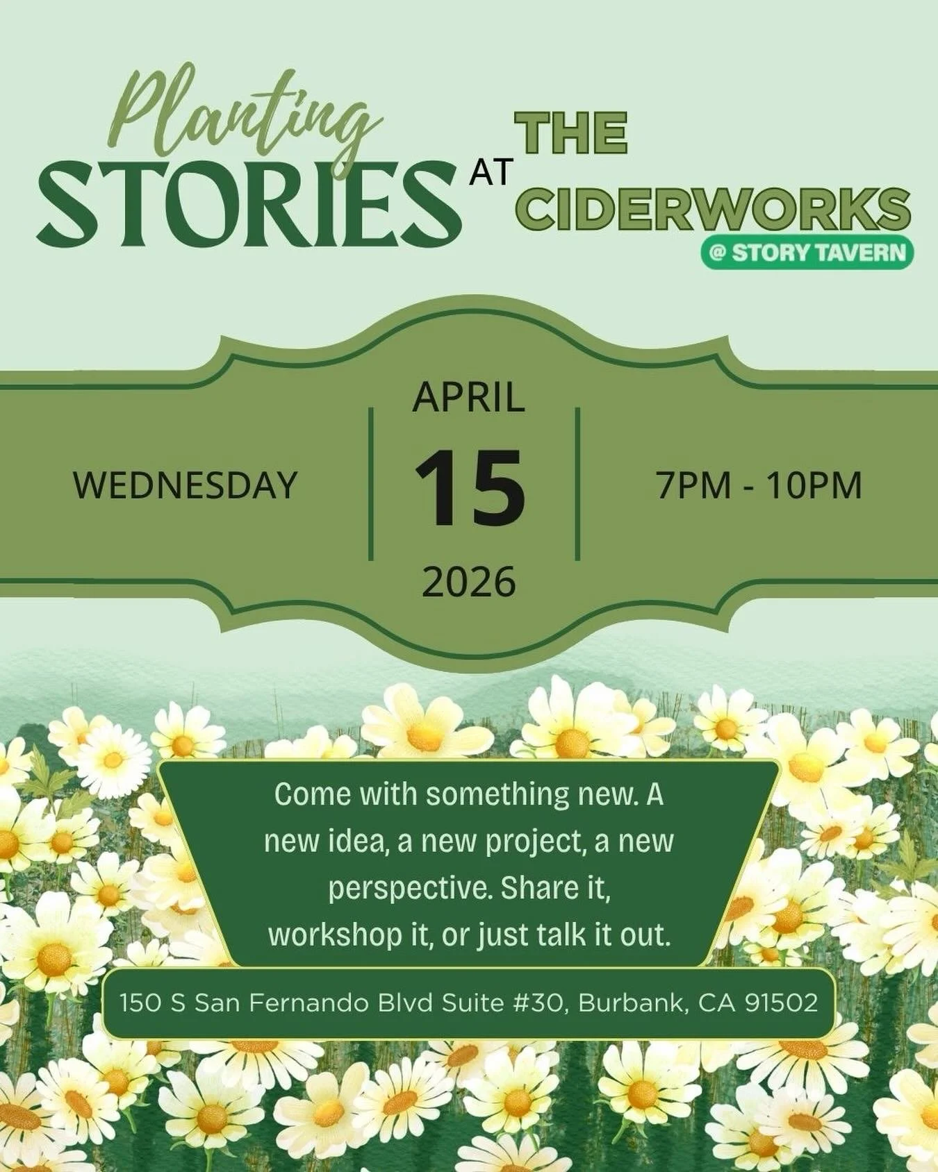 Spring is here and so are fresh ideas
Join us for our April Planting Stories meetup at @the_ciderworks . Bring something new. A project, a thought, or just yourself. Let&rsquo;s build, collaborate, and grow together.

📅 April 15
⏰ 7PM&ndash;10PM
📍 