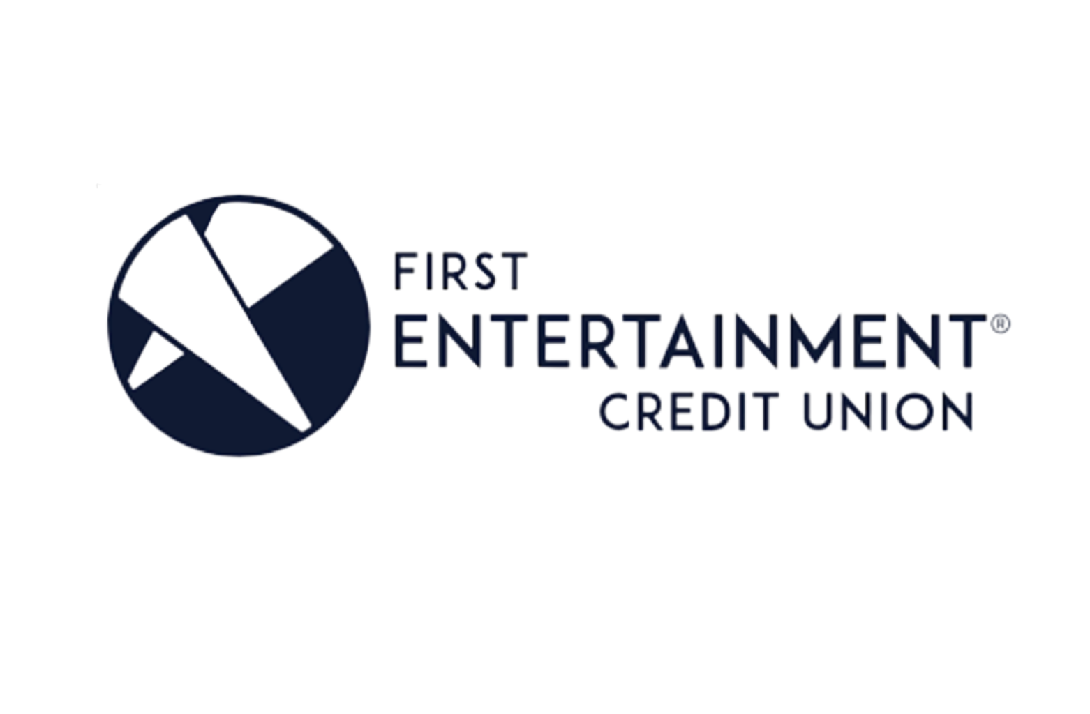 First Entertainment Credit Union logo with a circular emblem and the company name in blue text.