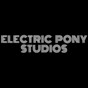 Logo of Electric Pony Studios in black and white with stylized text.