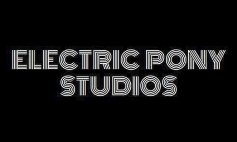 Text logo reading 'ElectricPony Studios' in white, stylized font on a black background.