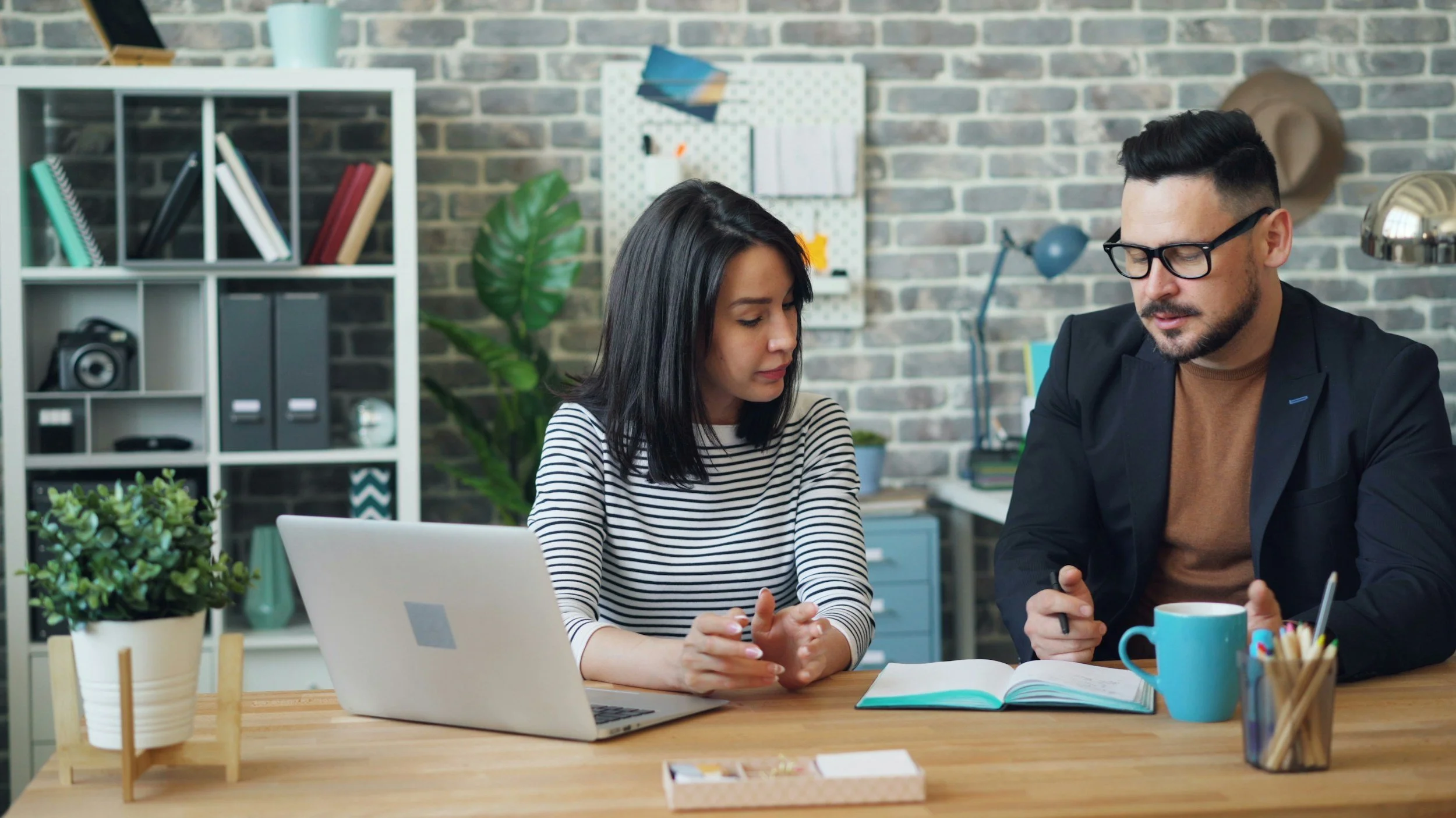 Business couple planning business growth