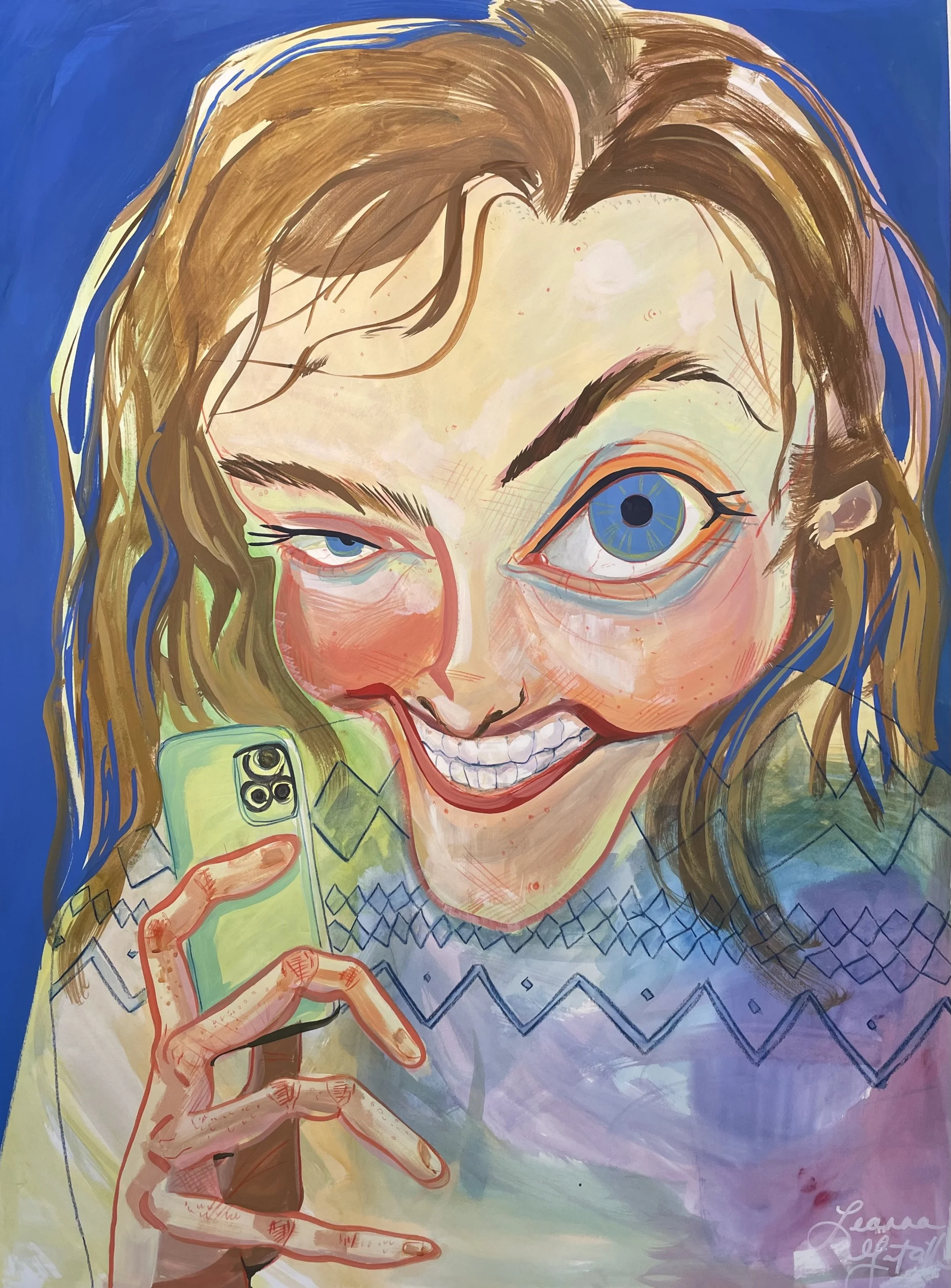 "Be Real" (A Figure Distortion of Kayleigh), 2023
Watercolor, Gouache, and Watercolor Pencil on Rives BFK
30 x 40 in.