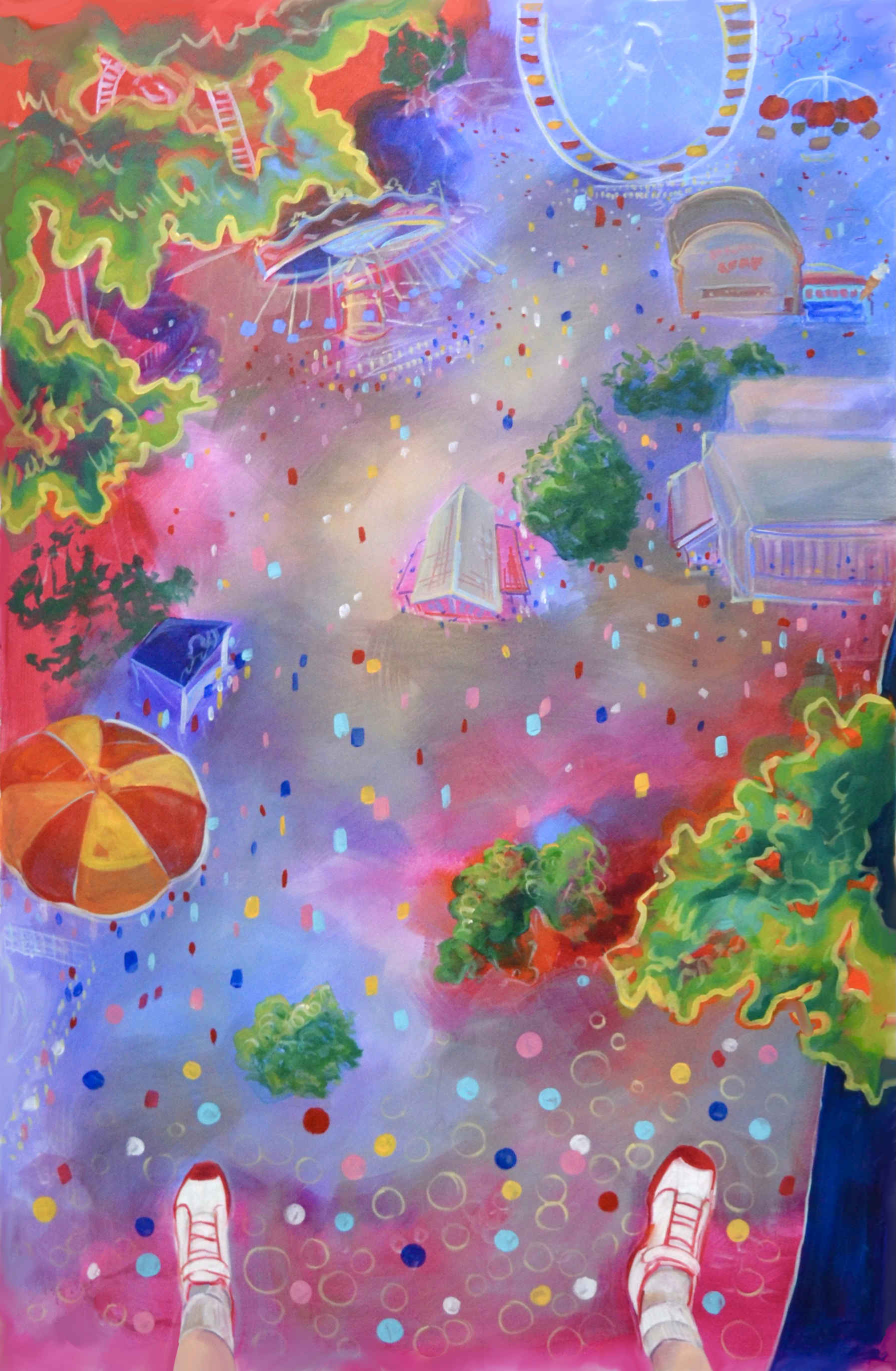 Knoebels (without shoes), 2021
Acrylic on Unstretched Canvas
73 x 48 in.