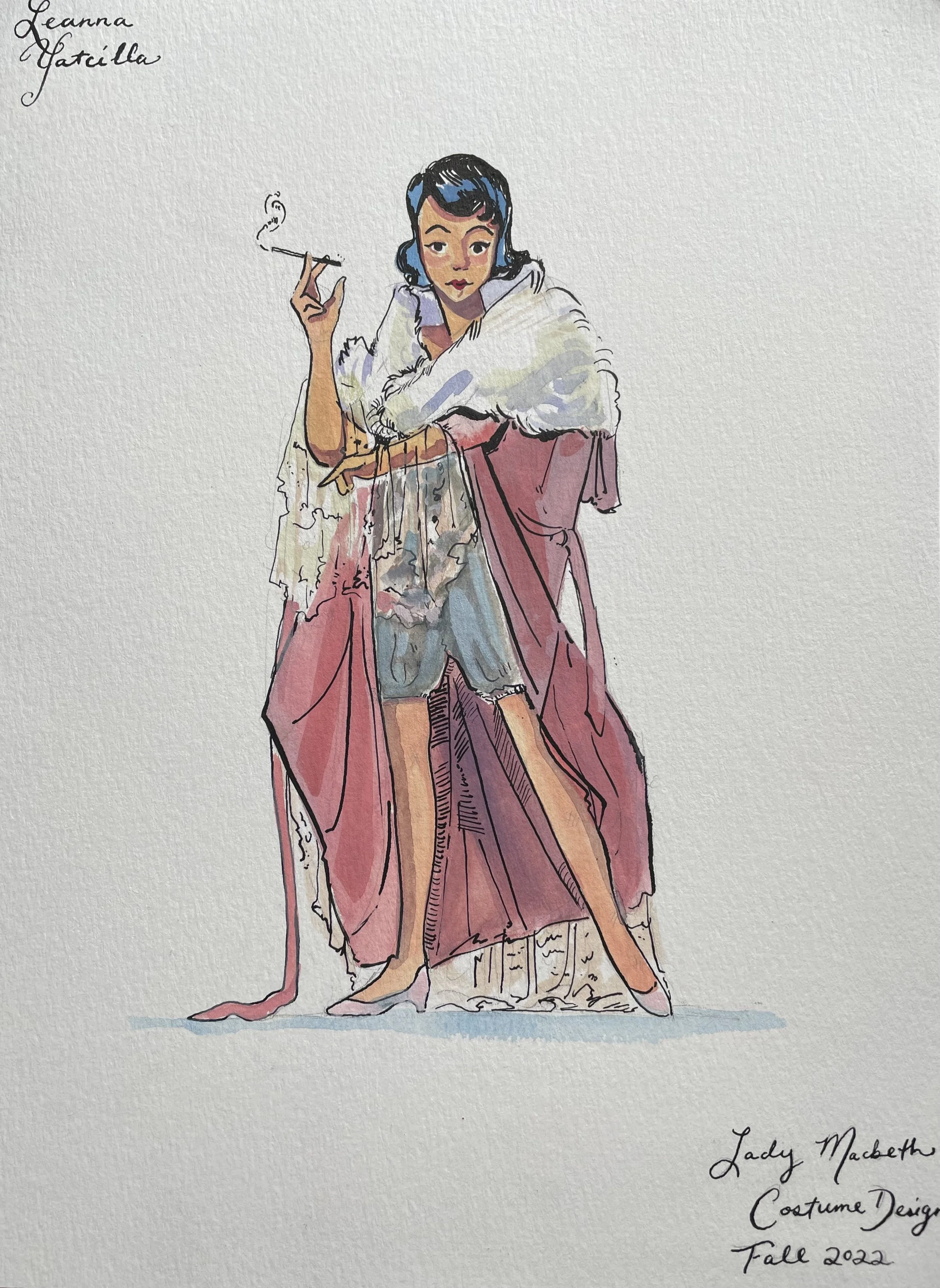 Character Design, Lady Macbeth, 2022
Gouache and Ink Dip Pen
11 x 14 in. 
