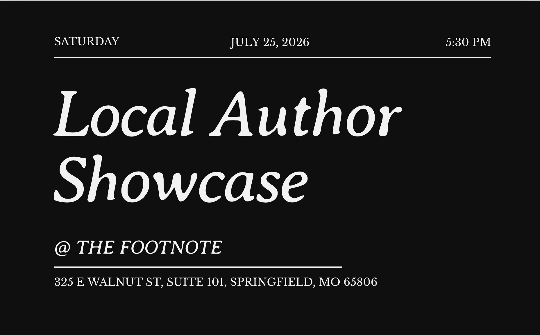 Local Author Showcase