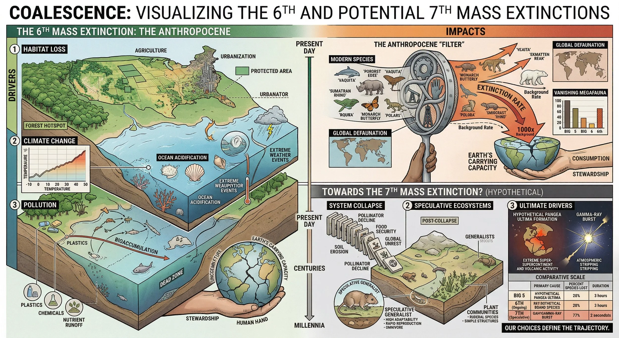 Analyse van de antropogene biodiversiteitscrisis: De wetenschappelijke context van de zesde en zevende massa-extinctie