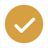 A gold checkmark icon inside a black circle.