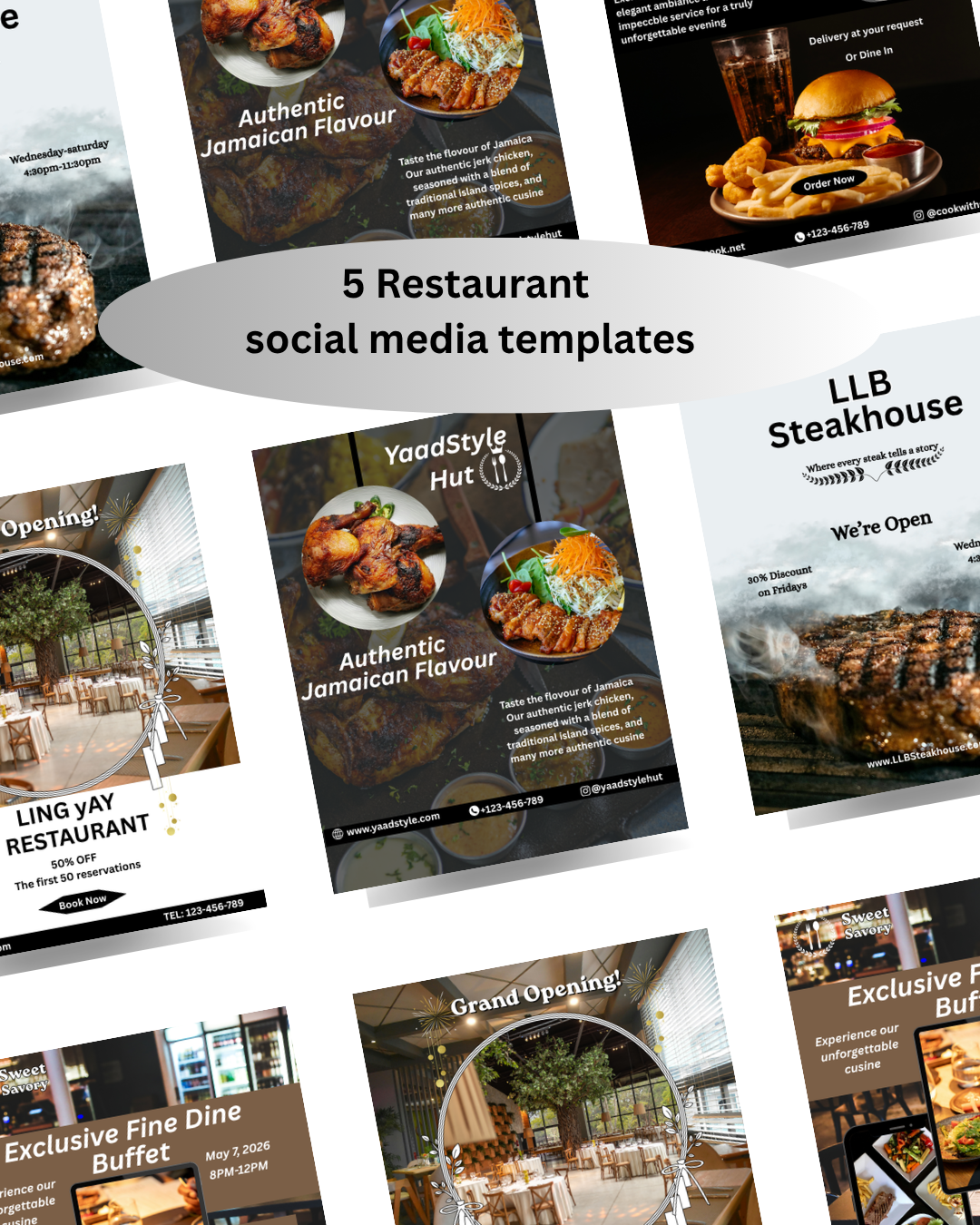 Instagram post Restaurant Templates | Editable