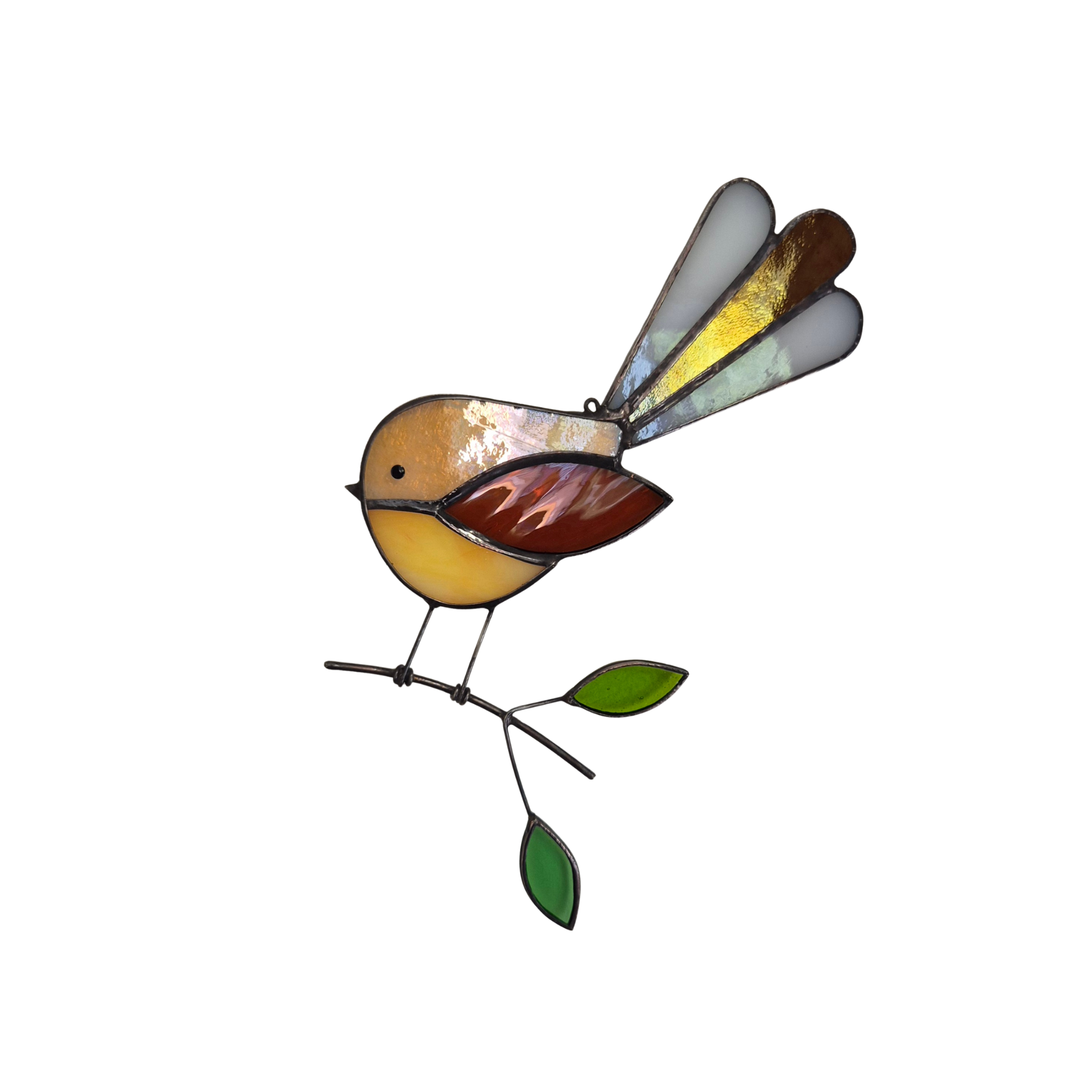 Fantail in browns suncatcher
