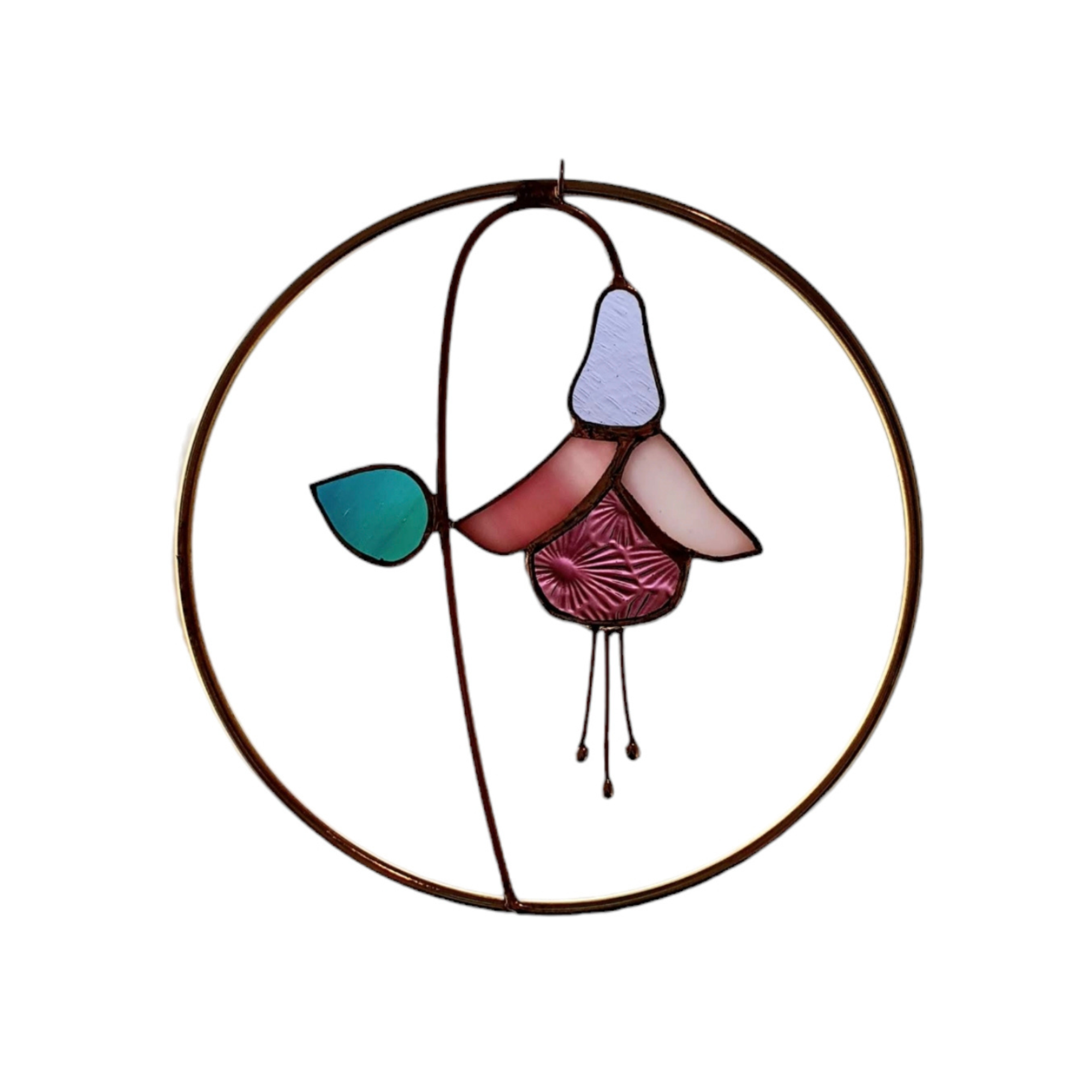 Fuschia in circle suncatcher