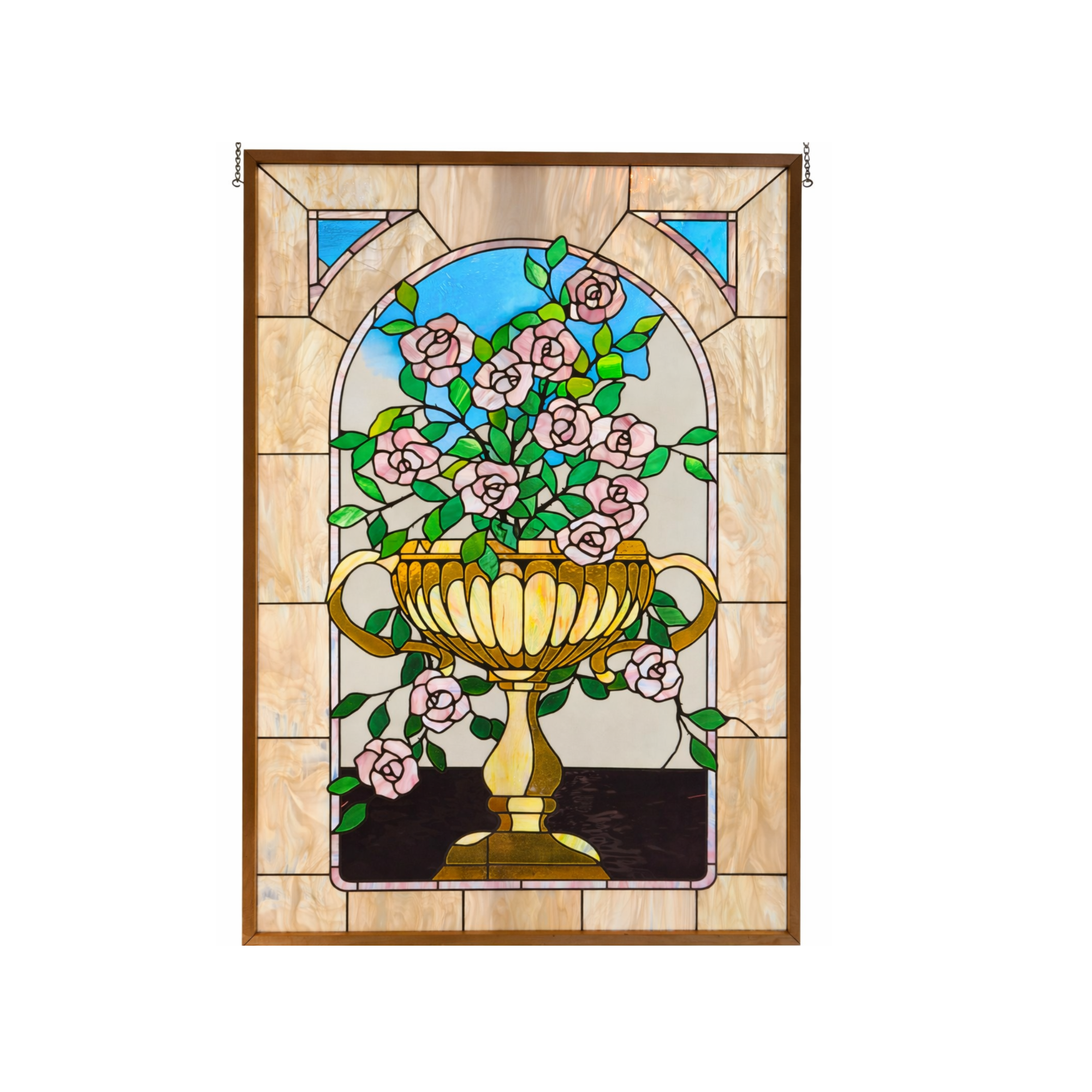 Roses Stained Glass Panel