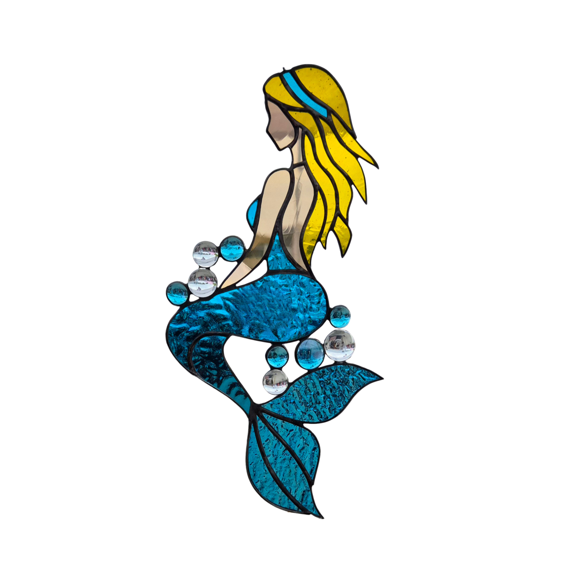 Mermaid with bubbles suncatcher