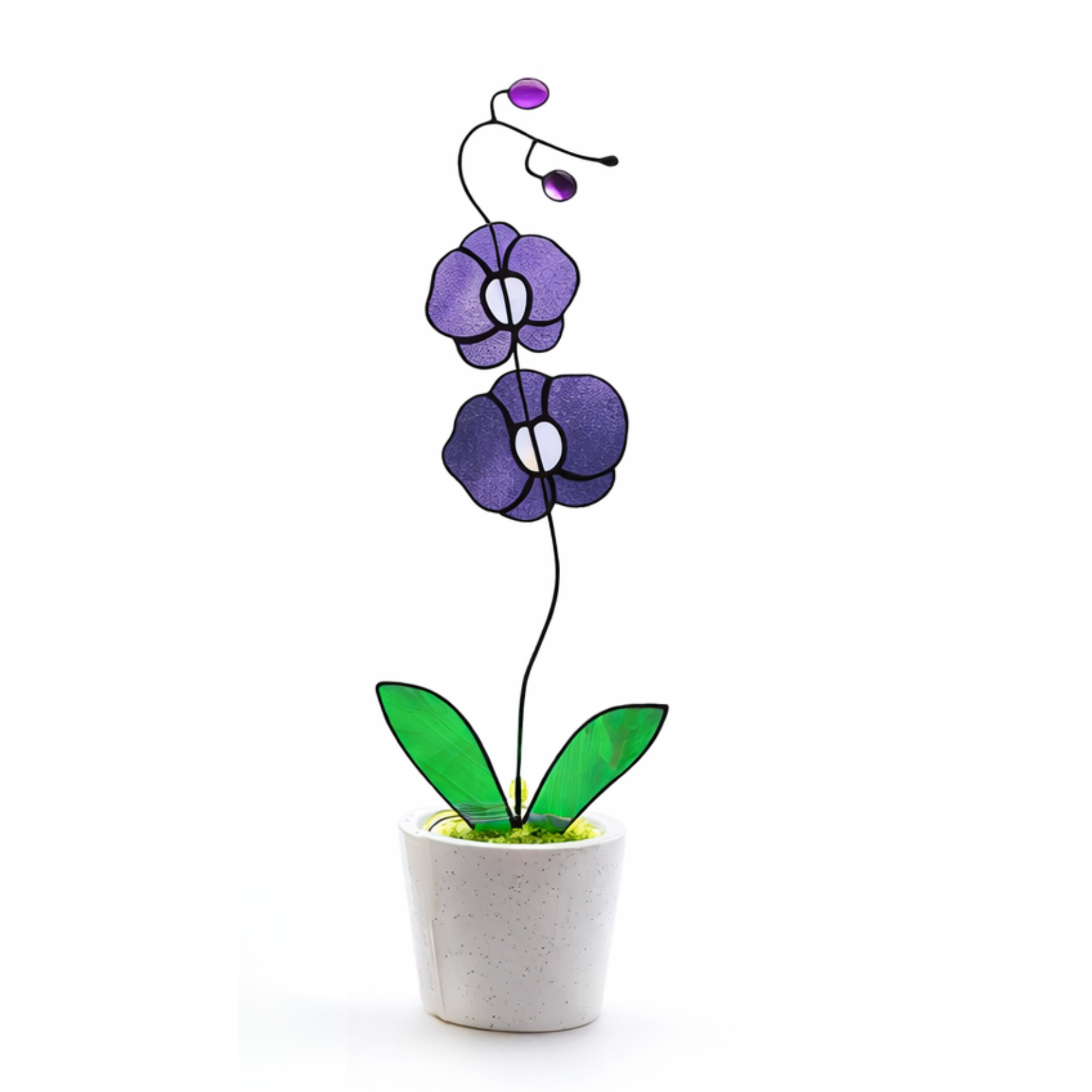 Purple Orchid Stained Glass Plant