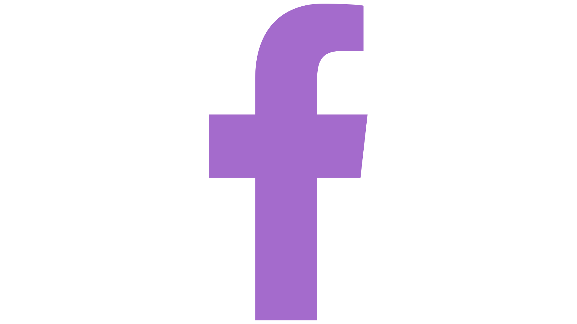 Purple Facebook logo with a stylized f and a half-circle background.