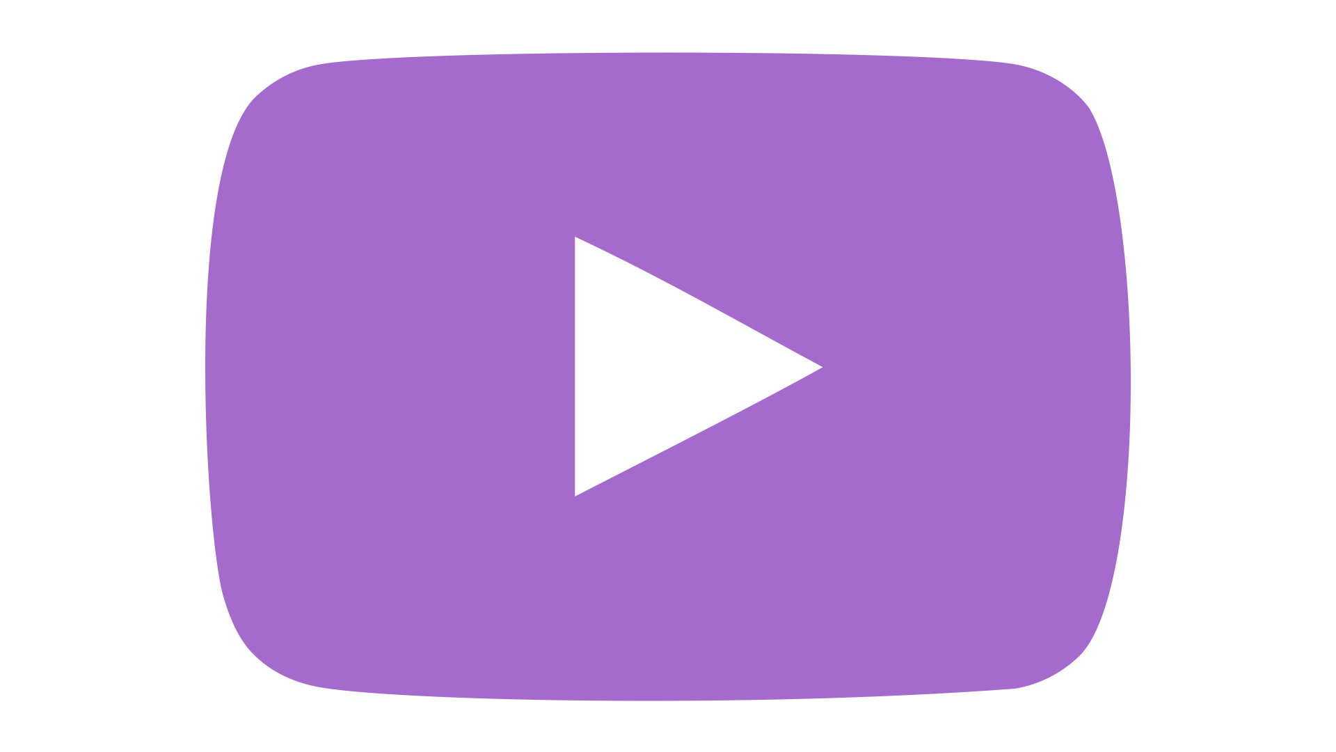 A purple YouTube play button icon with a black play triangle in the center.