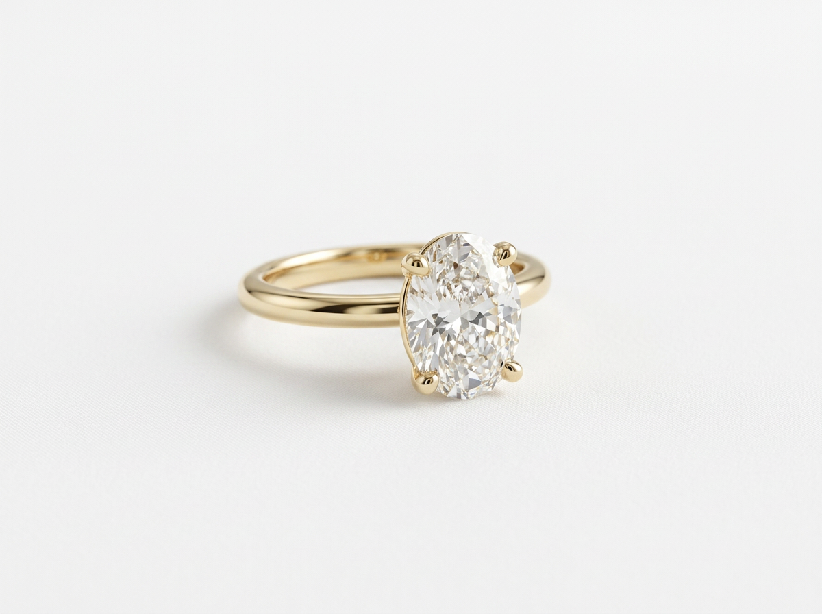 Oval Diamond Solitaire Ring