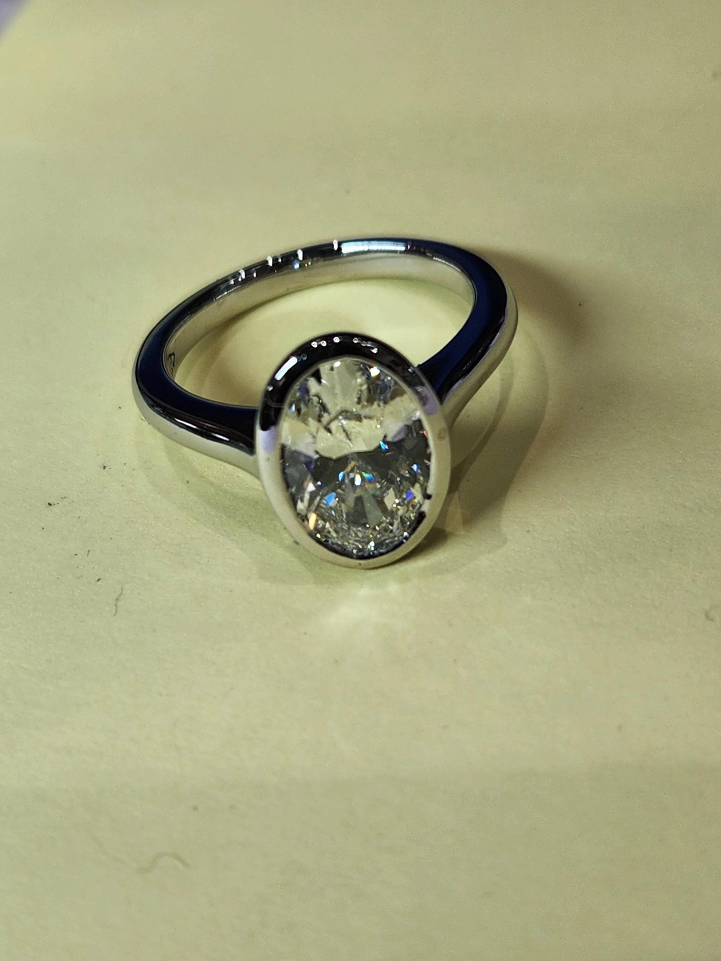 Bezel-Set Diamond Solitaire Ring