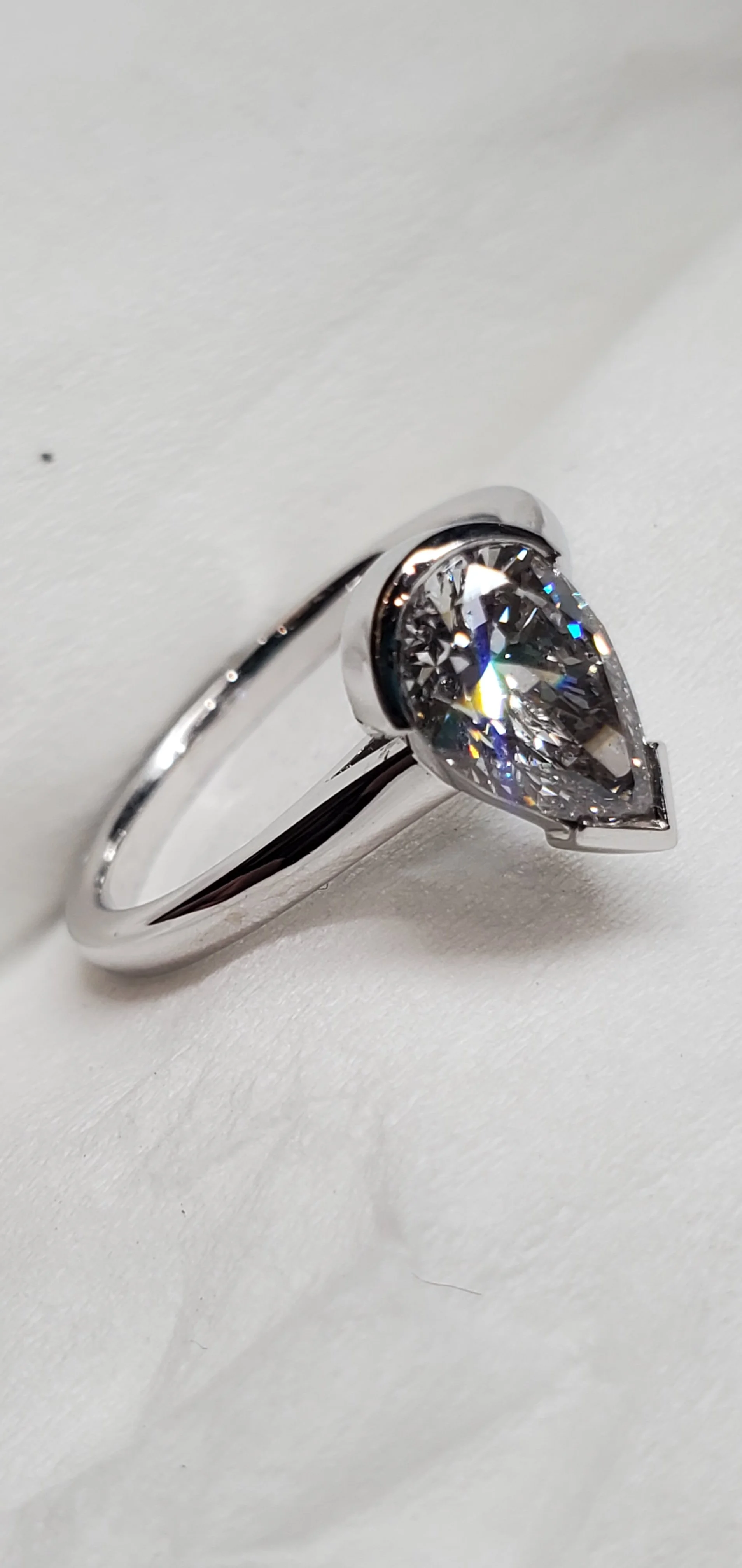 Pear Diamond Solitaire Ring