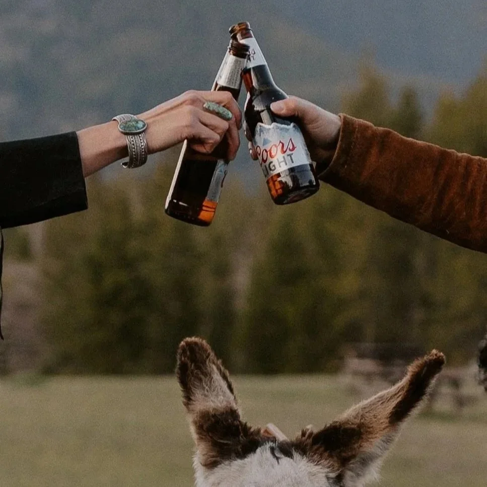 cheers whitefish montana wedding mountains