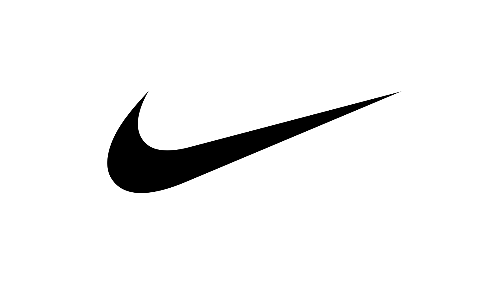 Black background with a large white Nike swoosh logo.