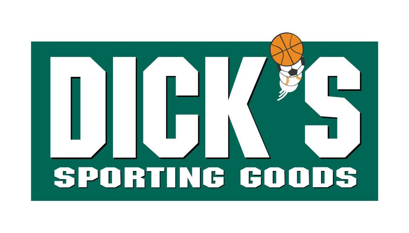 Logo for DUCKS Sporting Goods featuring bold green and white text with sports balls and a duck illustration.