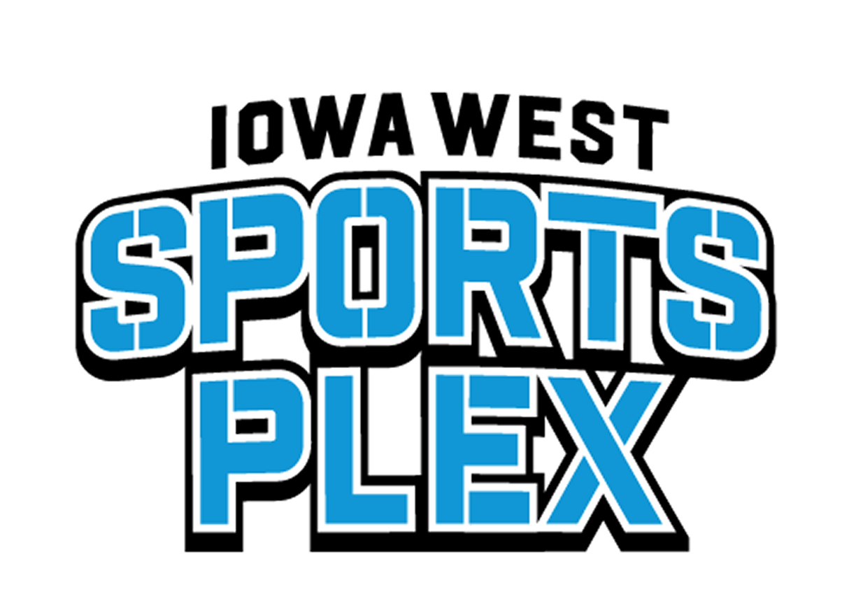 The logo features the words 'SPORTS PLEX' in bold blue and white letters on a black background.