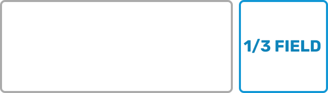 A diagram of a baseball field showing one-third of the field with a blue label.