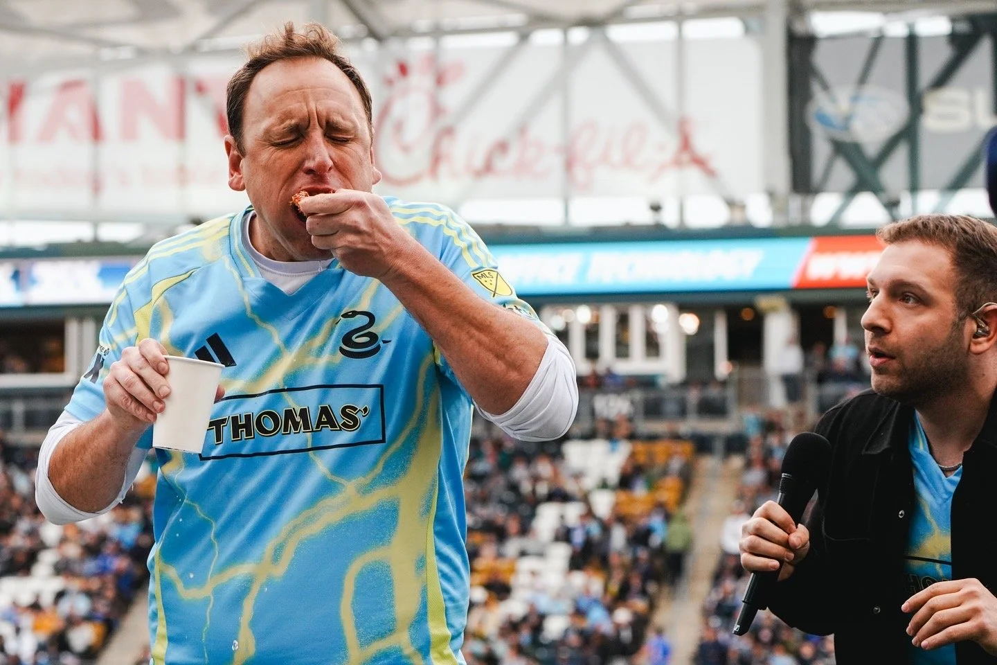 Lee and Professional Eater, Joey Chestnut