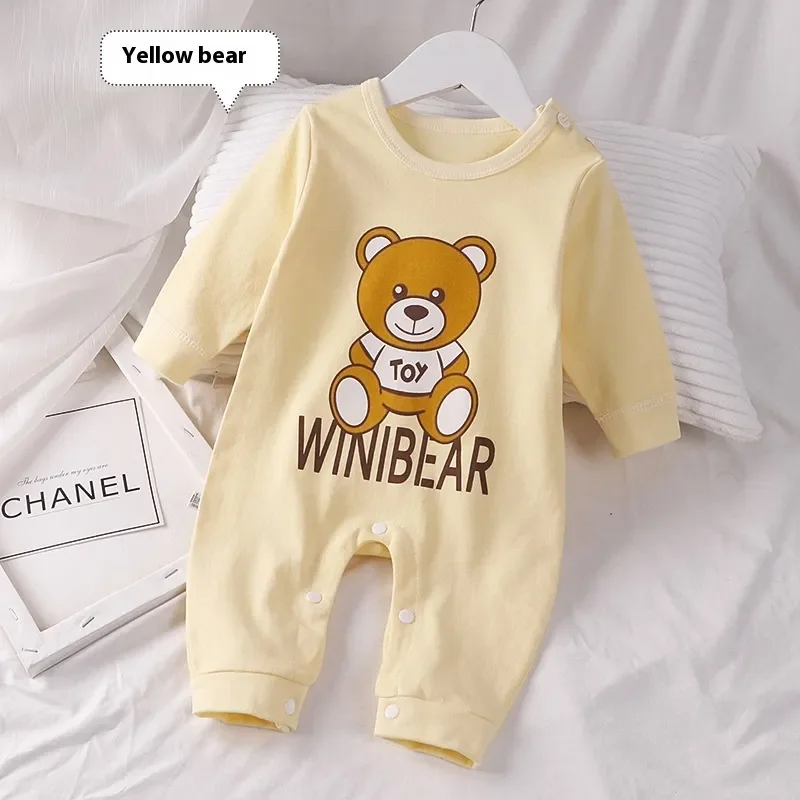 Yellow Bear Cotton Baby Romper Pajamas 0-3 mos