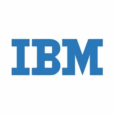 IBM logo in blue on a white background.