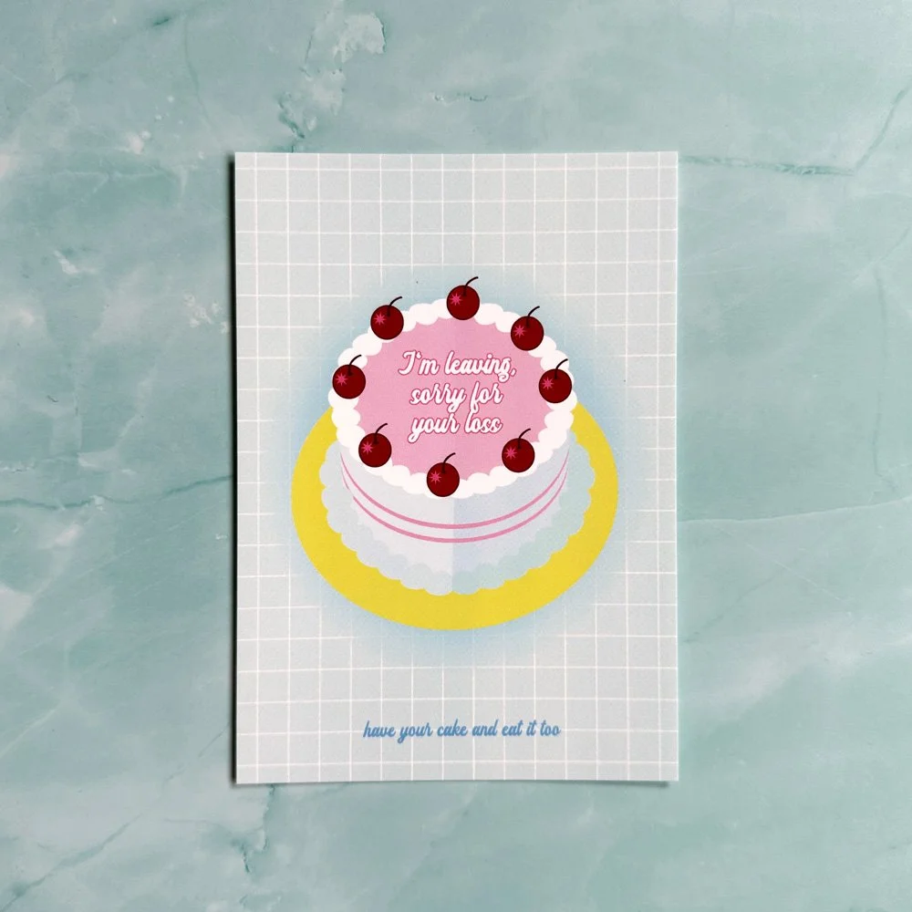 I'm leaving, sorry for your loss – Postkarte